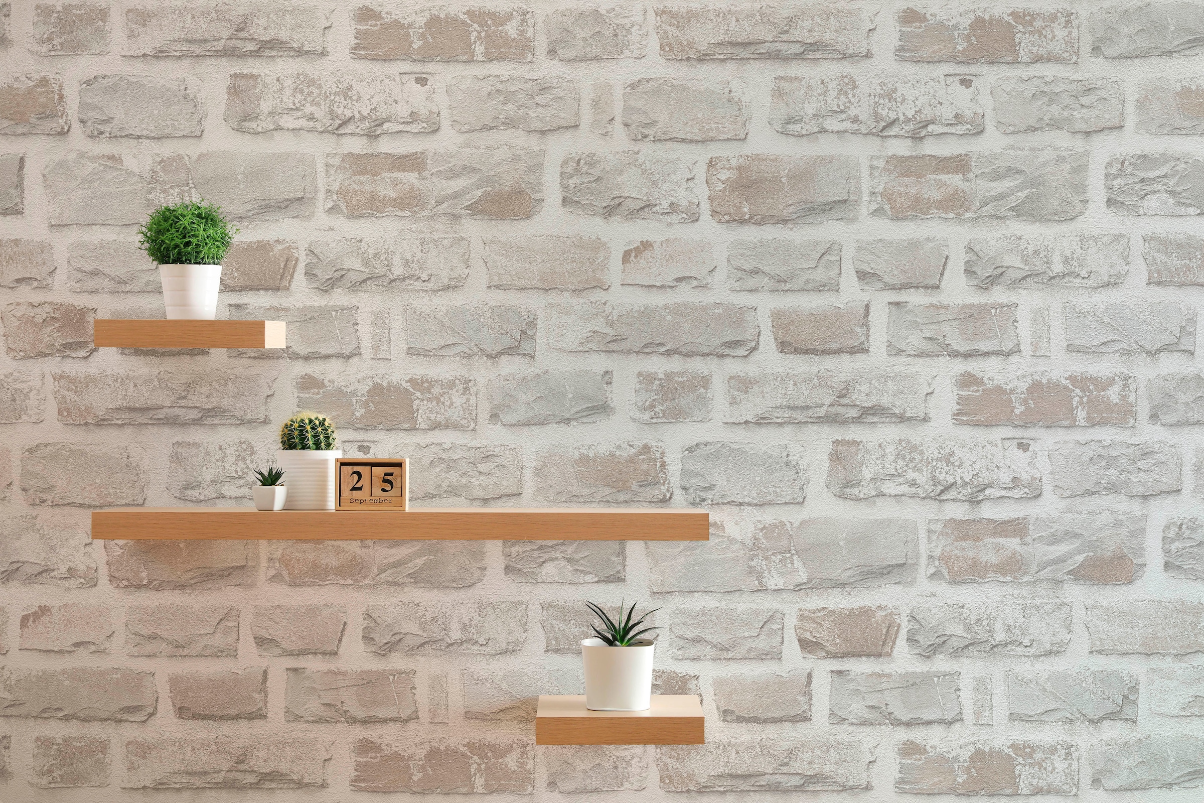A.S. Création Vliestapete »Natural Living Tapete Stein«, matt-gemustert-neutral, Tapete Steinoptik Vlies Vlies Wand Tapeten Wohnzimmer Schlafzimmer