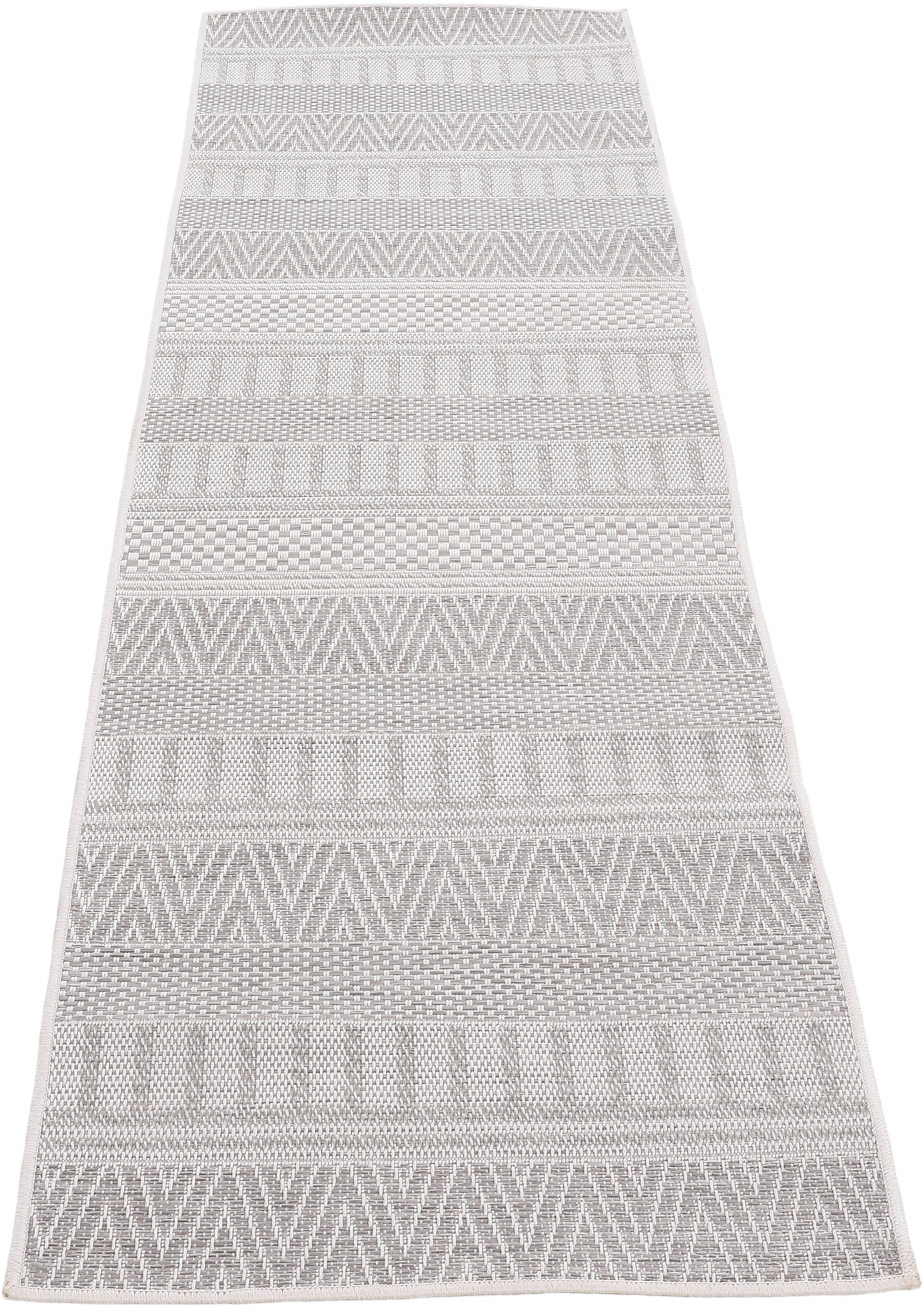 carpetfine Teppich »Boho 100«, rechteckig, 4 mm Höhe, robustes Flachgewebe, günstig online kaufen