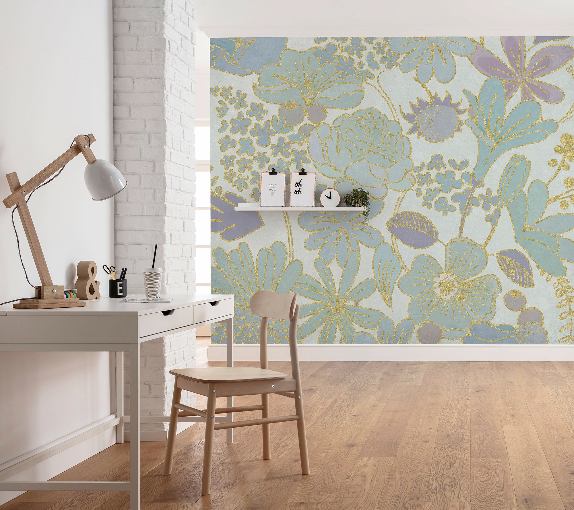 Komar Vliestapete »Digitaldruck Vlies - Groovy Bloom - Größe 300 x 250 cm«, bedruckt, Wohnzimmer, Schlafzimmer