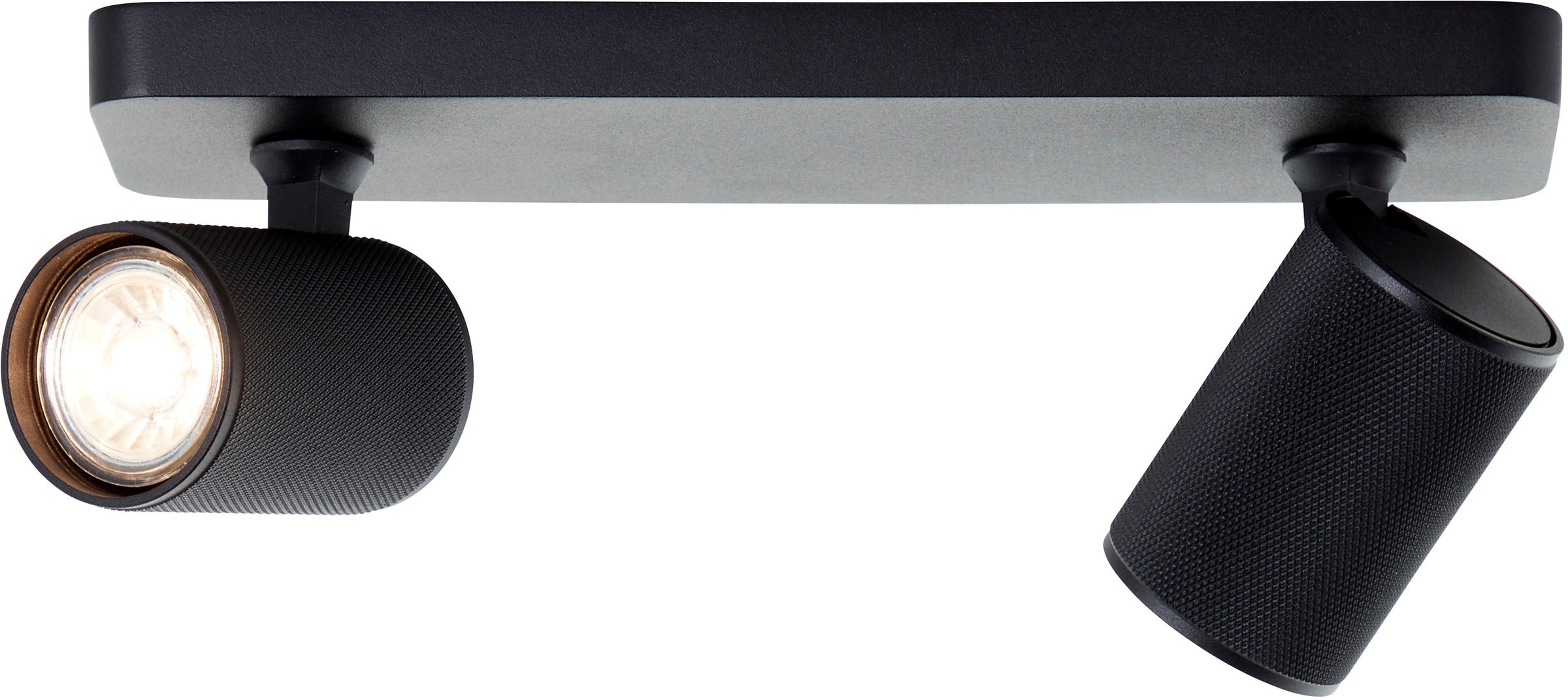 Brilliant Deckenstrahler »Marty«, 2 flammig, Leuchtmittel GU10 | LED wechselbar, Spotbalken schwenkbar, 12x31x9 cm, GU10, 345lm, 3000K, Metall, schwarz