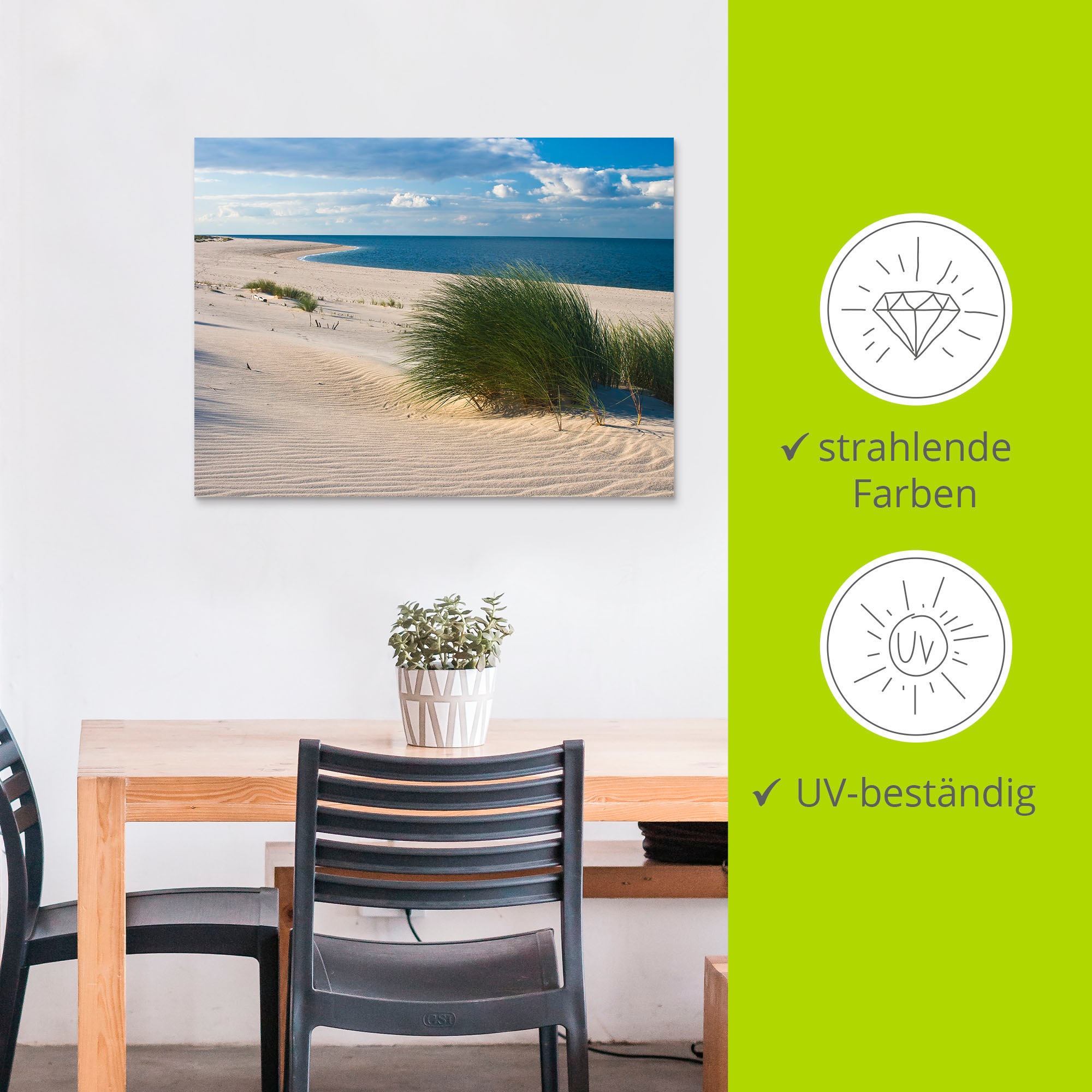 Artland Wandbild »Gras am Strand«, Strand, (1 St.), als Alubild, Outdoorbild, Leinwandbild in verschied. Größen