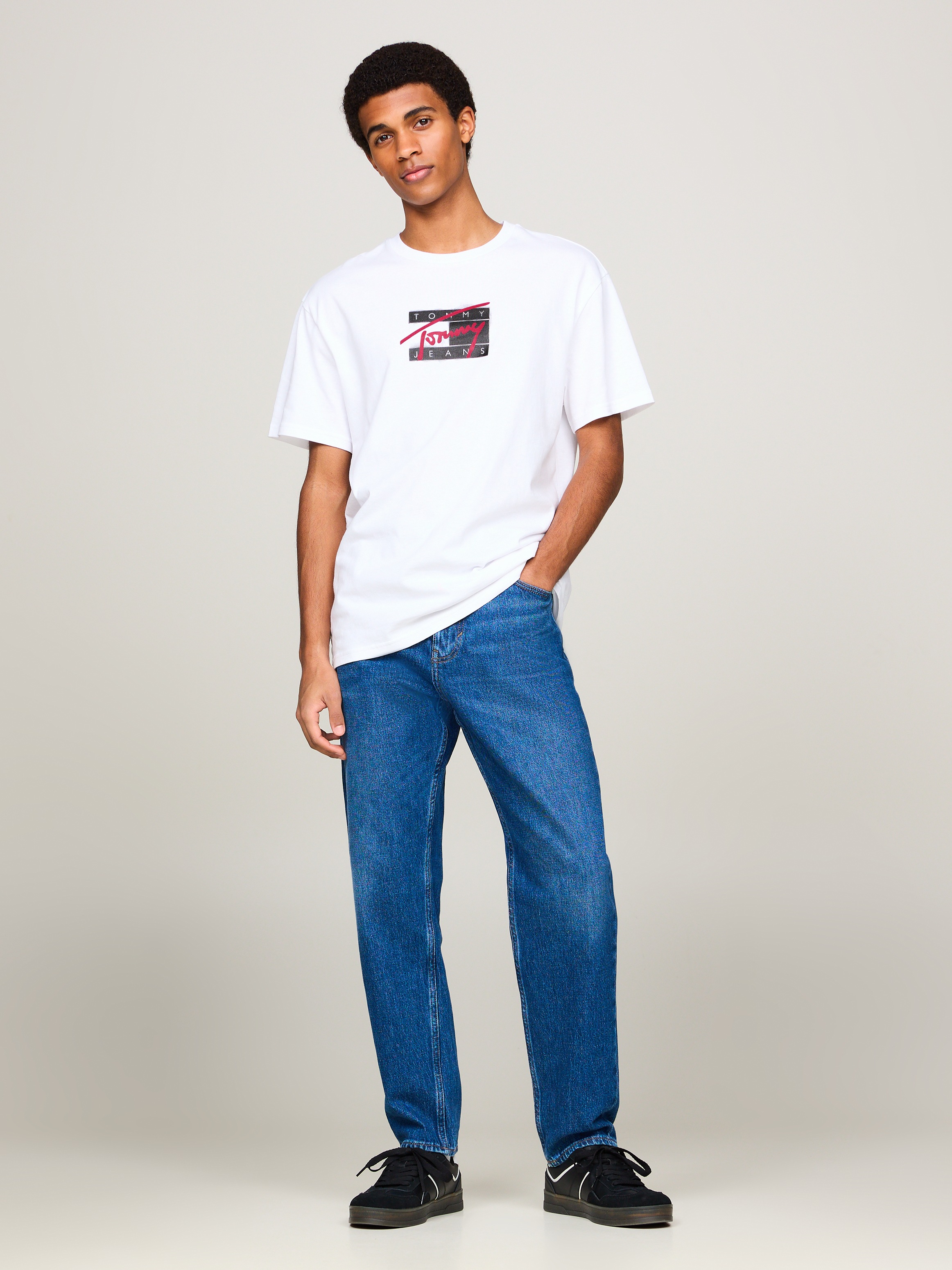 Tommy Jeans Plus T-Shirt »TJM REG STREET SIG FLAG TEE EXT«, Große Größen mit Print