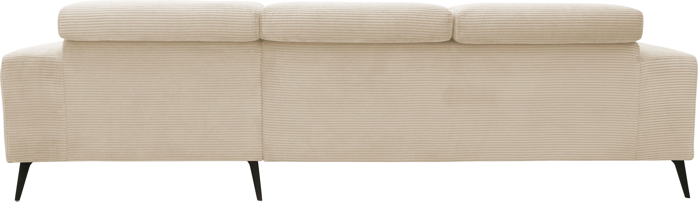 DOMO collection Ecksofa »Trento L-Form, mit Kufenfuß oder Einzelfuß«, wahlweise mit Kopfteilverstellung, Recamiere links/rechts bestellbar