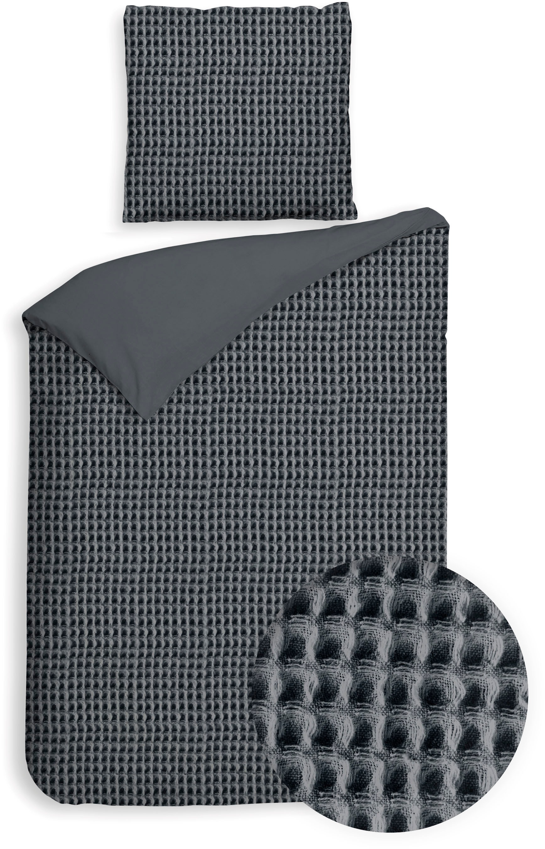Heckett & Lane Wendebettwäsche »Vafala« 2 Stk. tlg. Waffelmuster,100% Baumw günstig online kaufen