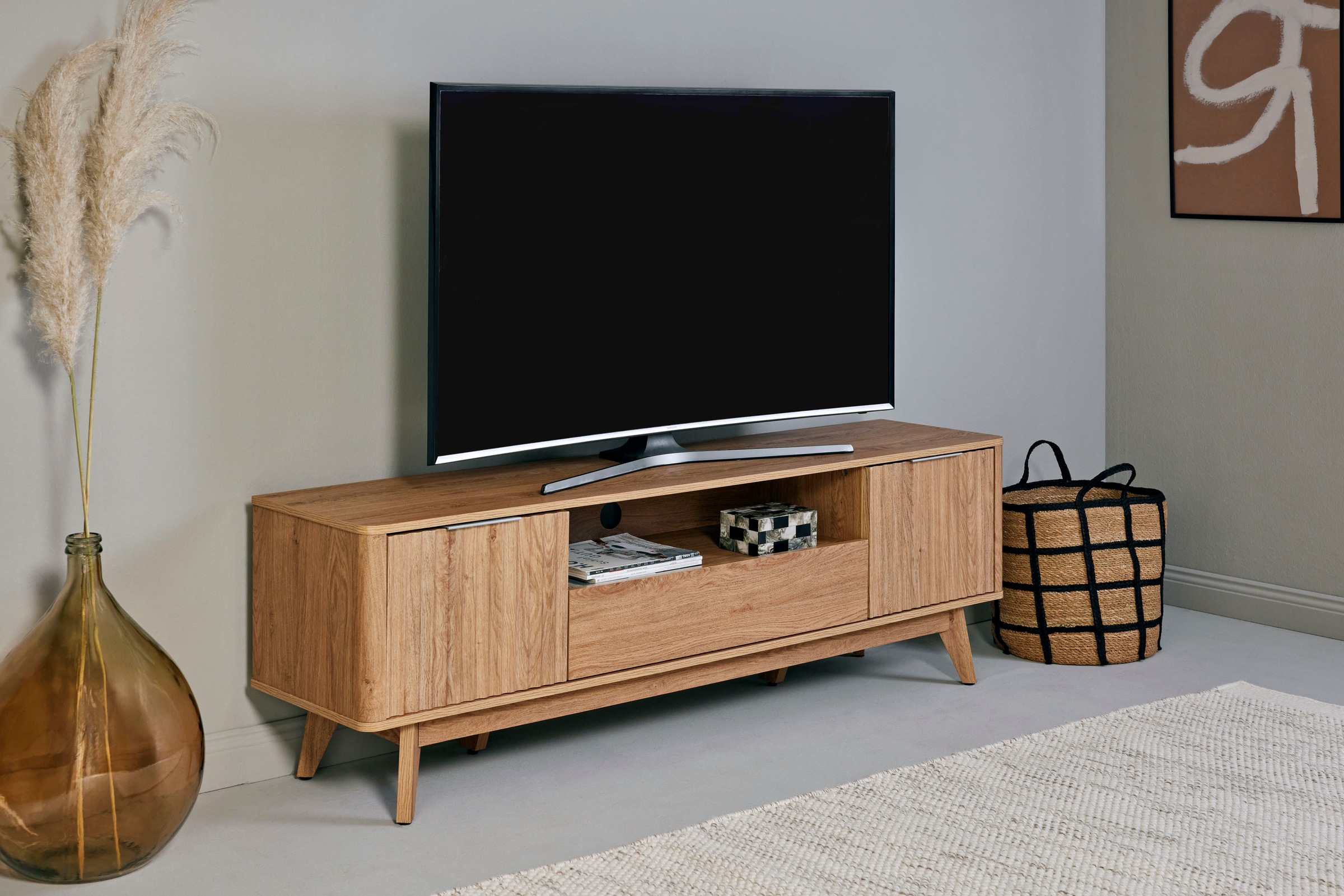 Jahnke TV-Board »WAVE TV 170«, (1 St.), TV-Board, Retro-Stil, Front in Wellendesign, Breite ca. 170 cm