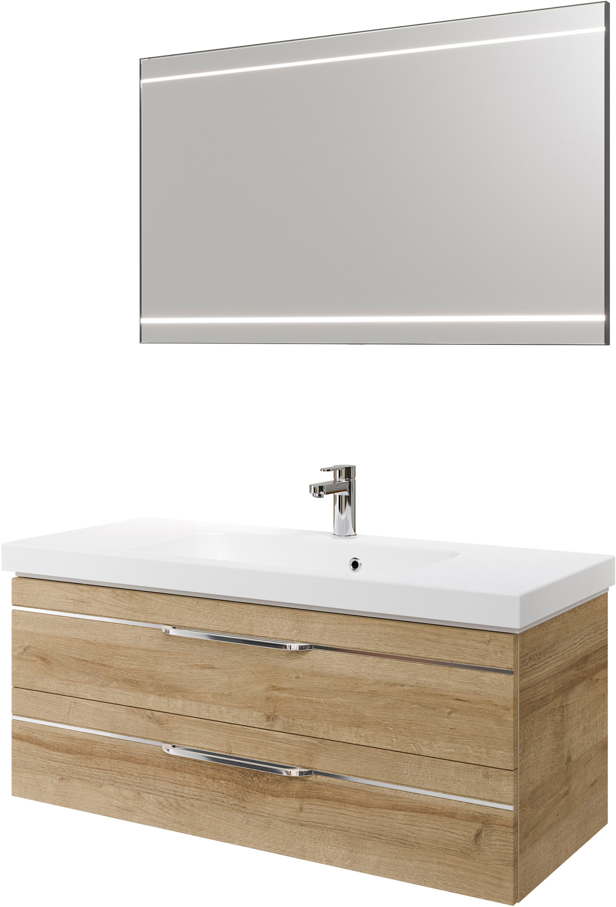 Saphir Badmöbel-Set »Balto 2-teilig Mineralmarmor-Waschtisch mit LED-Spiege günstig online kaufen