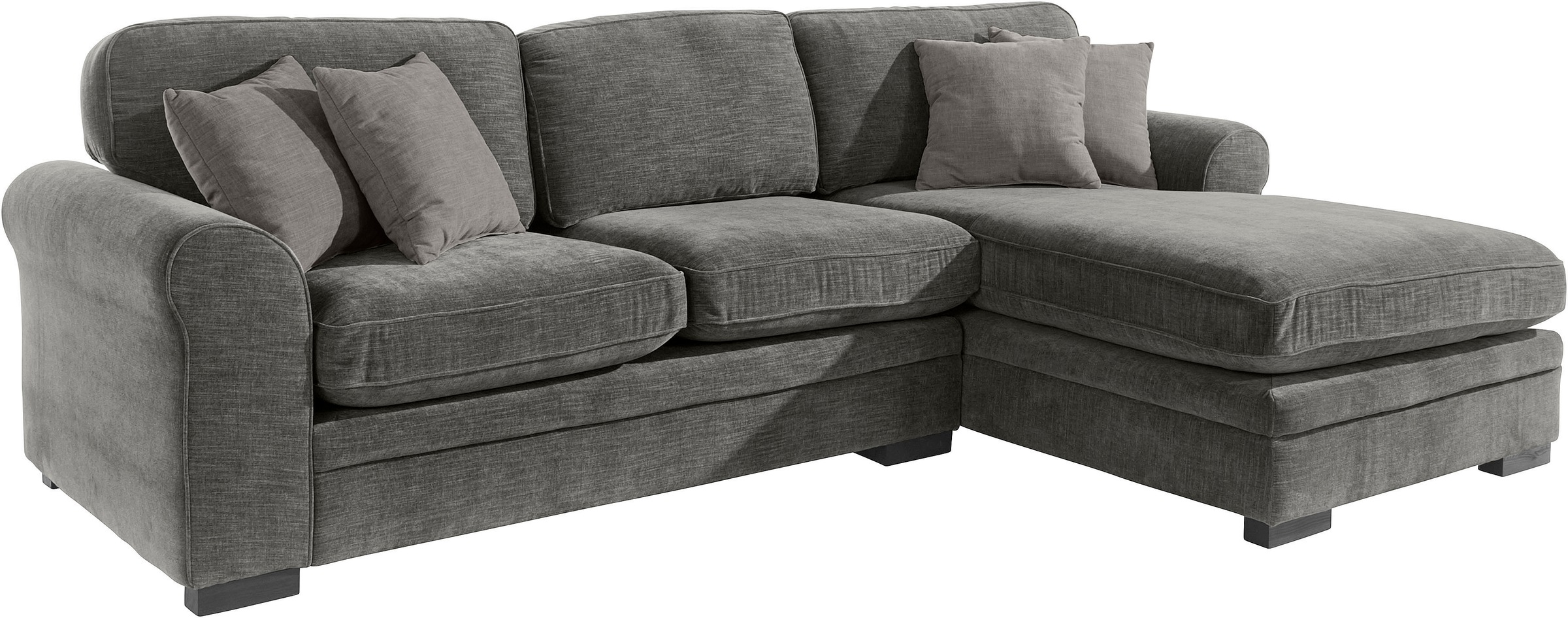 Home affaire Ecksofa »Broughton L-Form«, weicher Sitzkomfort, incl. 4 Zierkissen, Keder