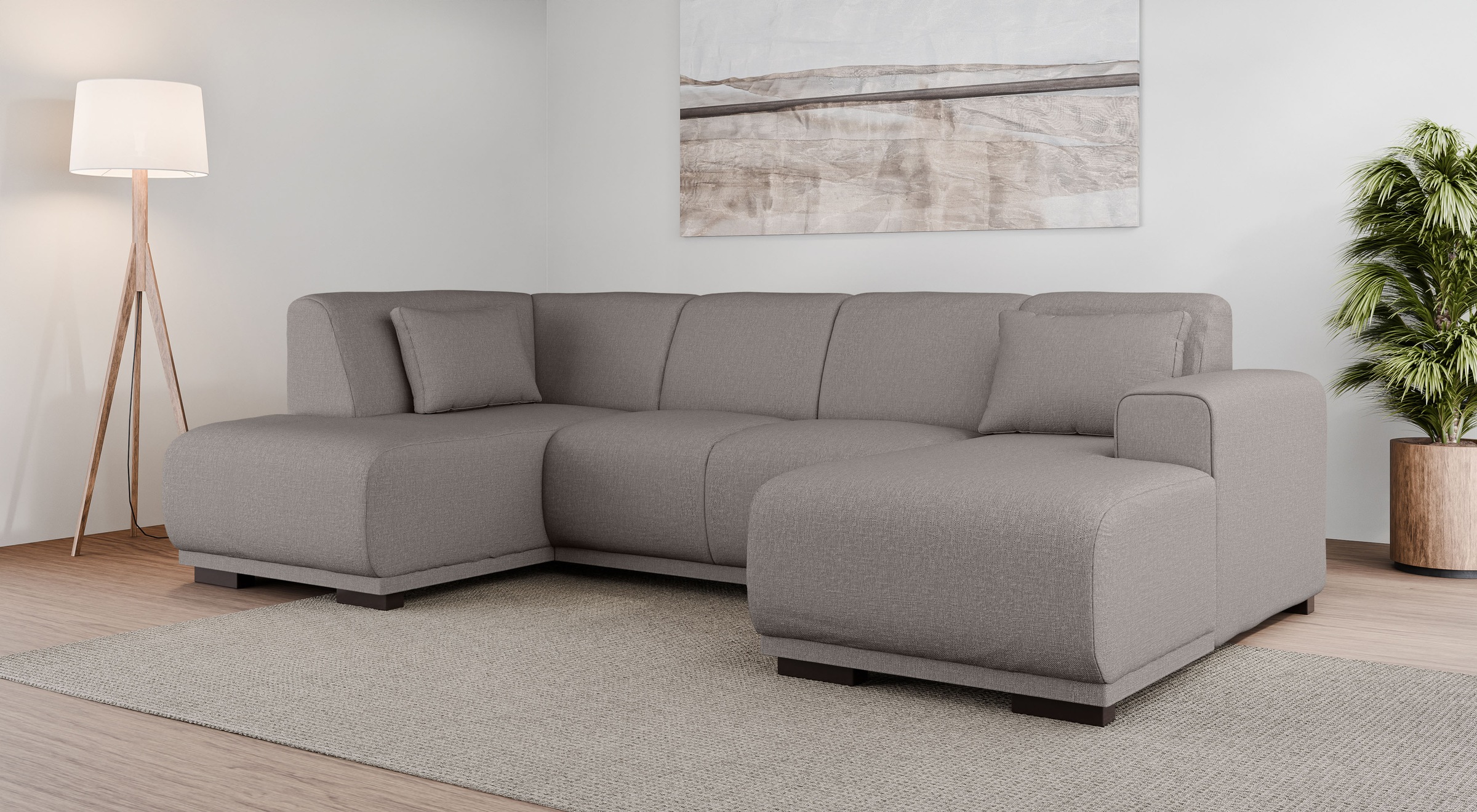 Home affaire Wohnlandschaft "BORNHOLM U-Form mit Recamiere rechts/links, B/ günstig online kaufen