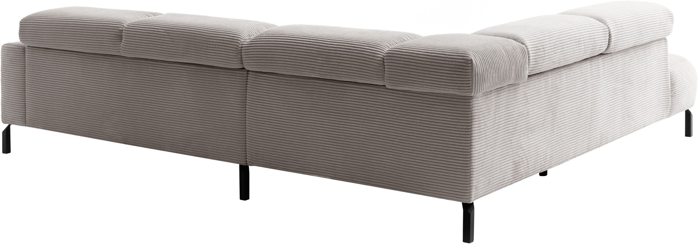 Places of Style Ecksofa »Antonelli, L-Form, inkl. Kopfteilverstellung, Breite 276 cm«, ohne Sitztiefenverstellung, in Cord, taupe