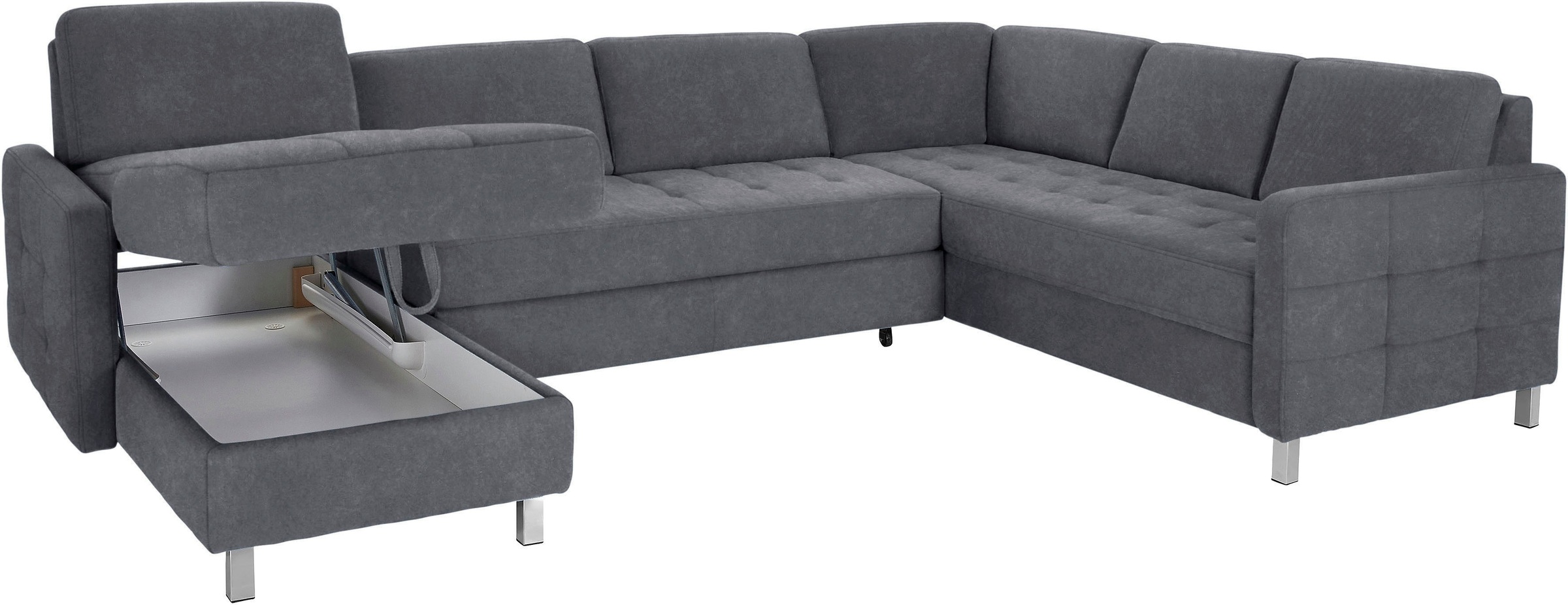 sit&more Wohnlandschaft Pablo U-Form, wahlweise mit Bettfunktion und Bettkasten