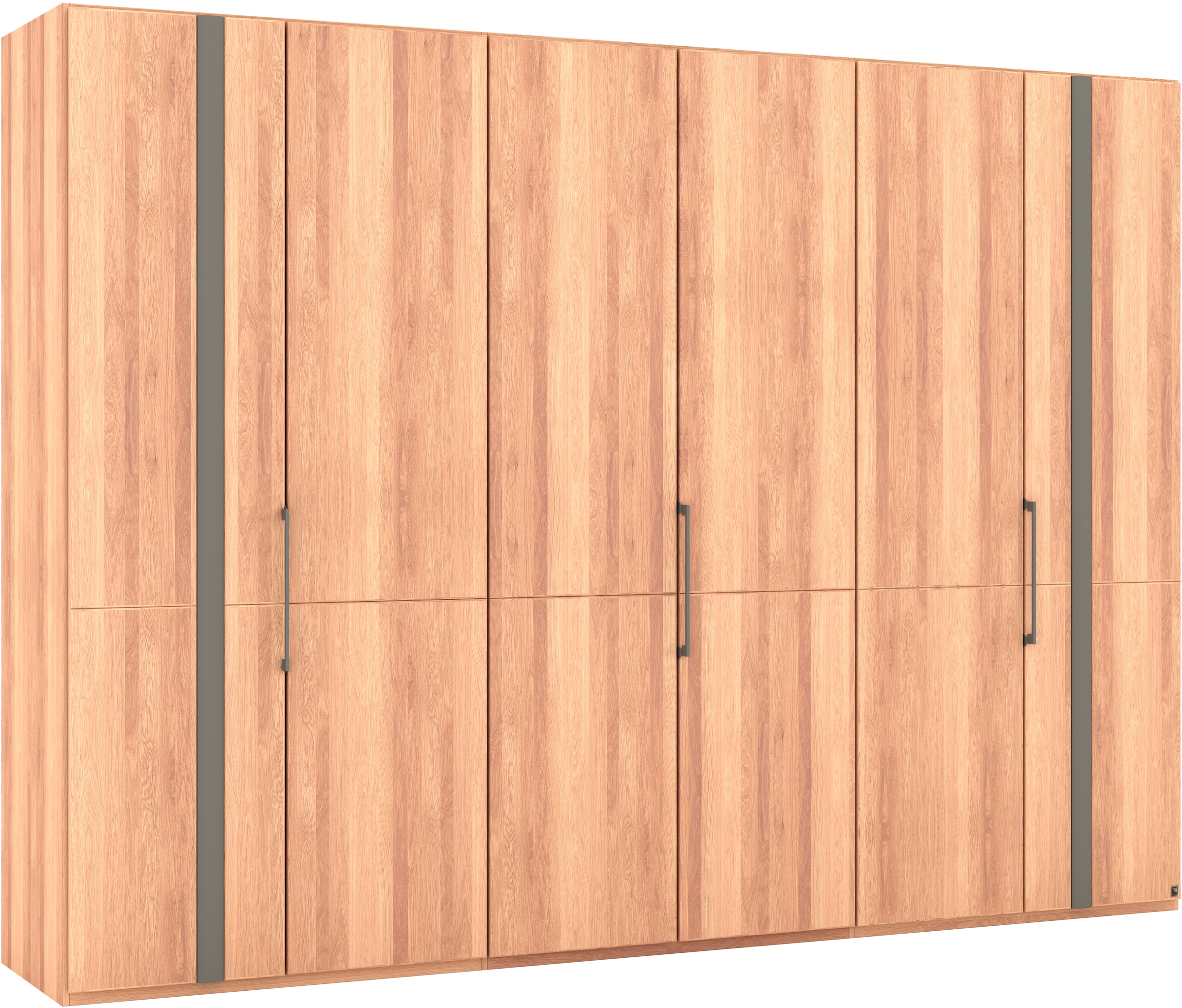 Musterring Drehtürenschrank »Sorrent, Kleiderschrank, teilmassiv Eiche«, (mit Türdämpfern, in 5 Breiten & 2 Höhen, extra Böden, MADE IN GERMANY), Türen in Eiche massiv mit Absetzung in Schiefer, verschiedene Maße