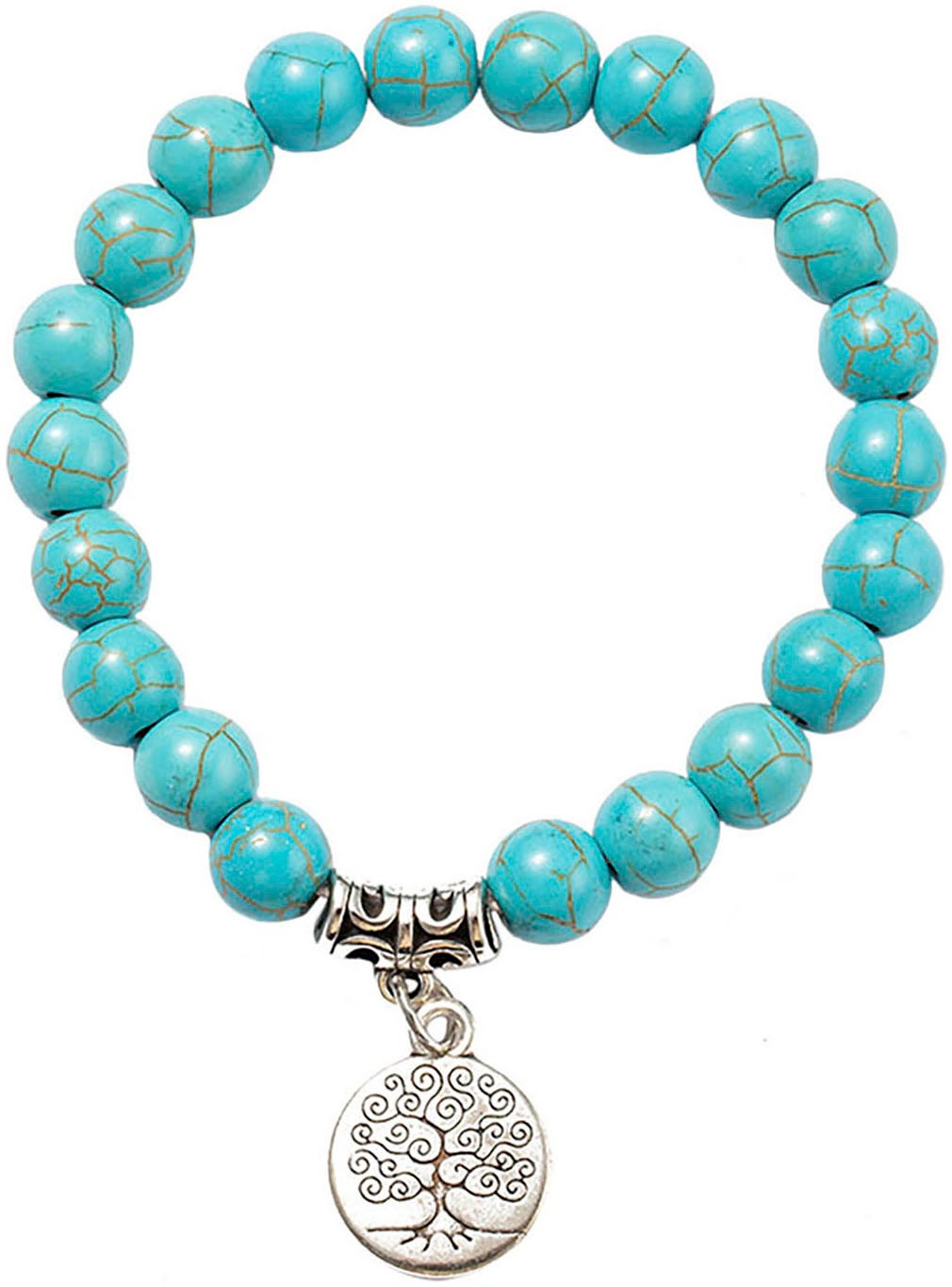 Firetti Armband Set »Schmuck Geschenk Armschmuck Armkette Edelstein Lebensbaum, Onesize«, (Set, 2 tlg.), Made in Germany - mit Türkis (behandelt)