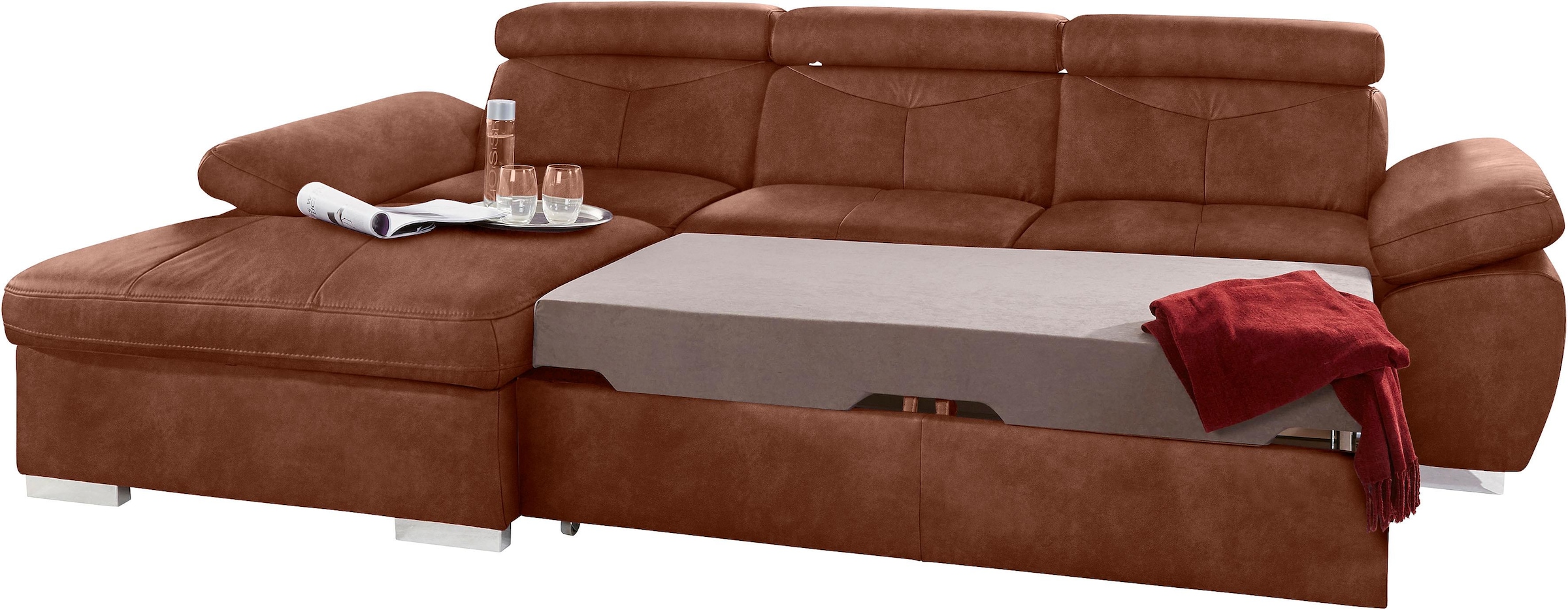 exxpo - sofa fashion Ecksofa »Spring, super bequem, mit Armteil- und Kopfte günstig online kaufen