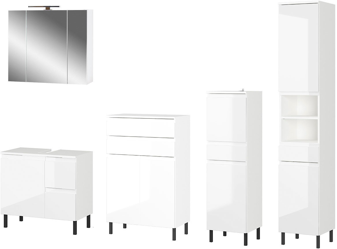 GERMANIA Badmöbel-Set »Scantic«, (5 St.), bestehend aus Kommode, Schrank, H günstig online kaufen