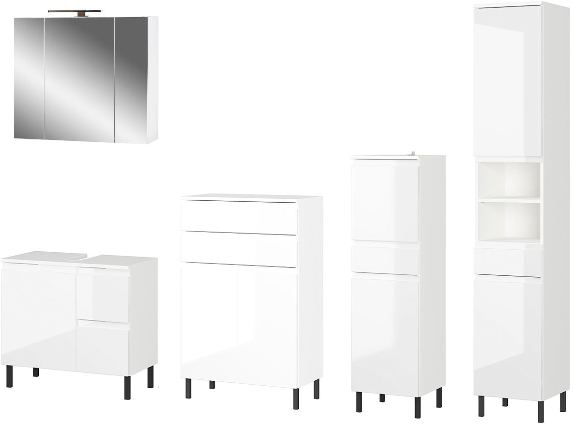 GERMANIA Badmöbel-Set »Scantic« 5 Stk. tlg. bestehend aus Kommode, Schrank, günstig online kaufen