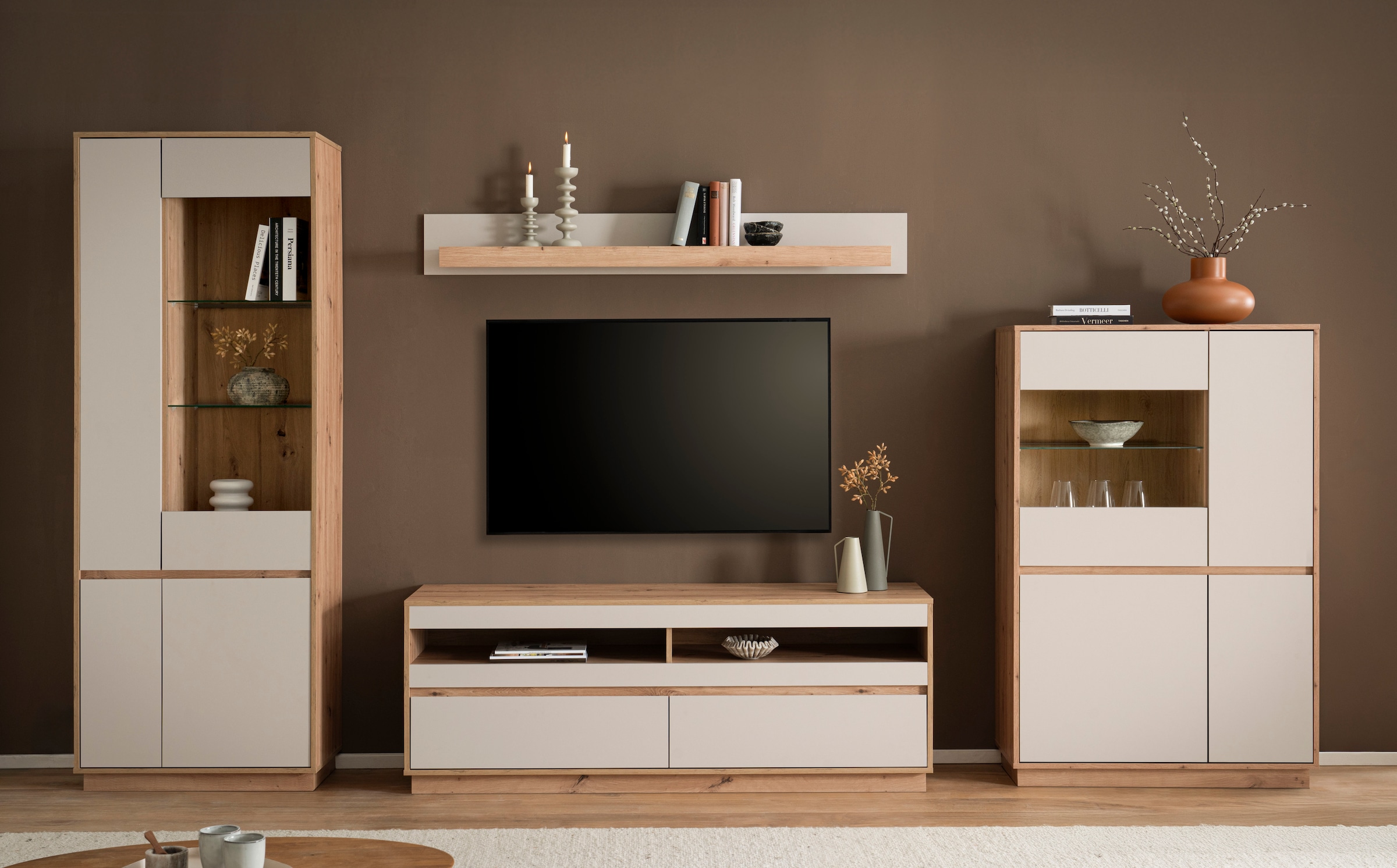 Home affaire Wandboard »Sonora, modernes Wandregal, Wandhalter mit Ablagefläche, 159 cm breit« vielseitig einsetzbares Hängeregal, in zwei Größen verfügbar