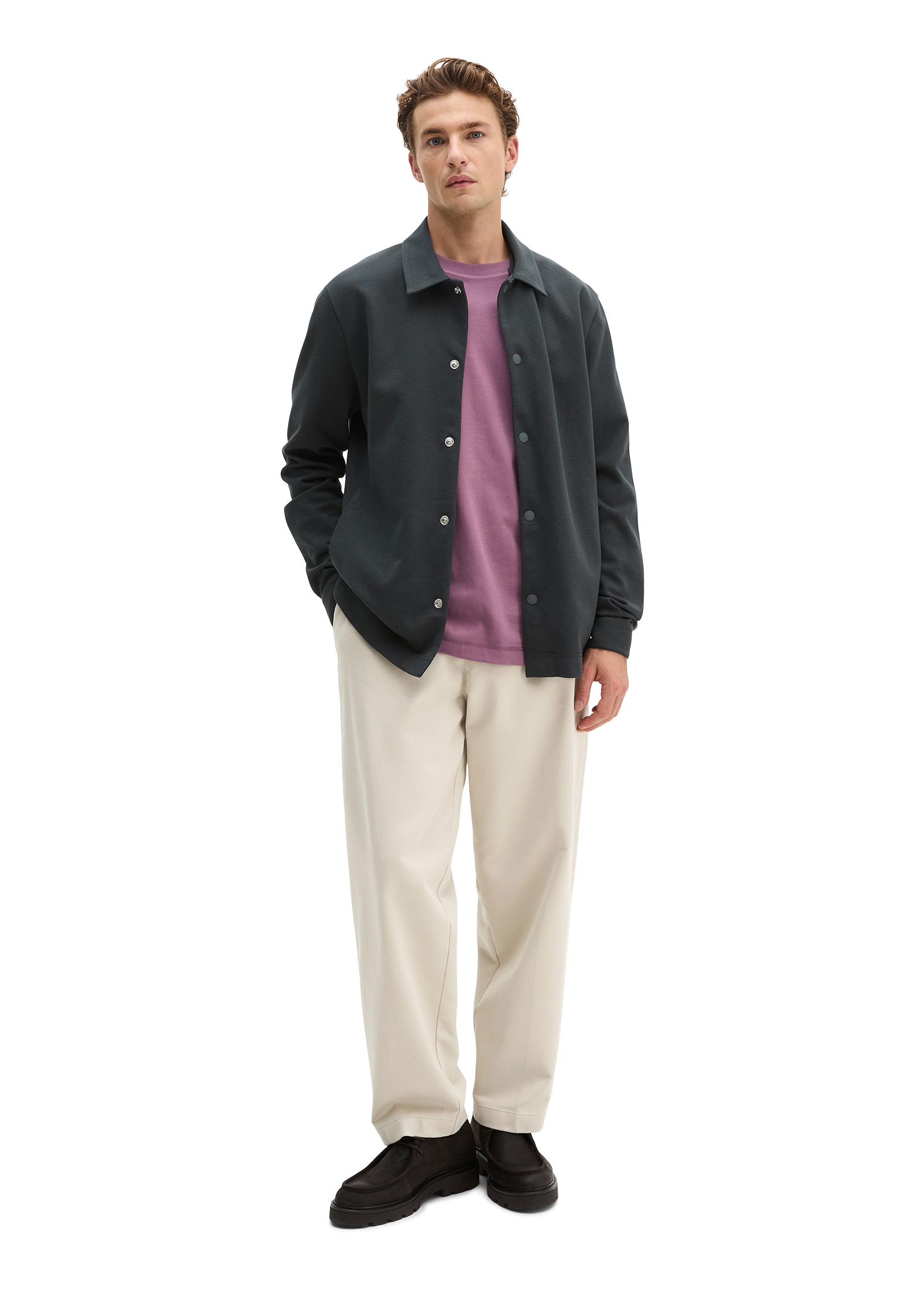 Marc O'Polo Sweatjacke mit Kentkragen, Regular Fit
