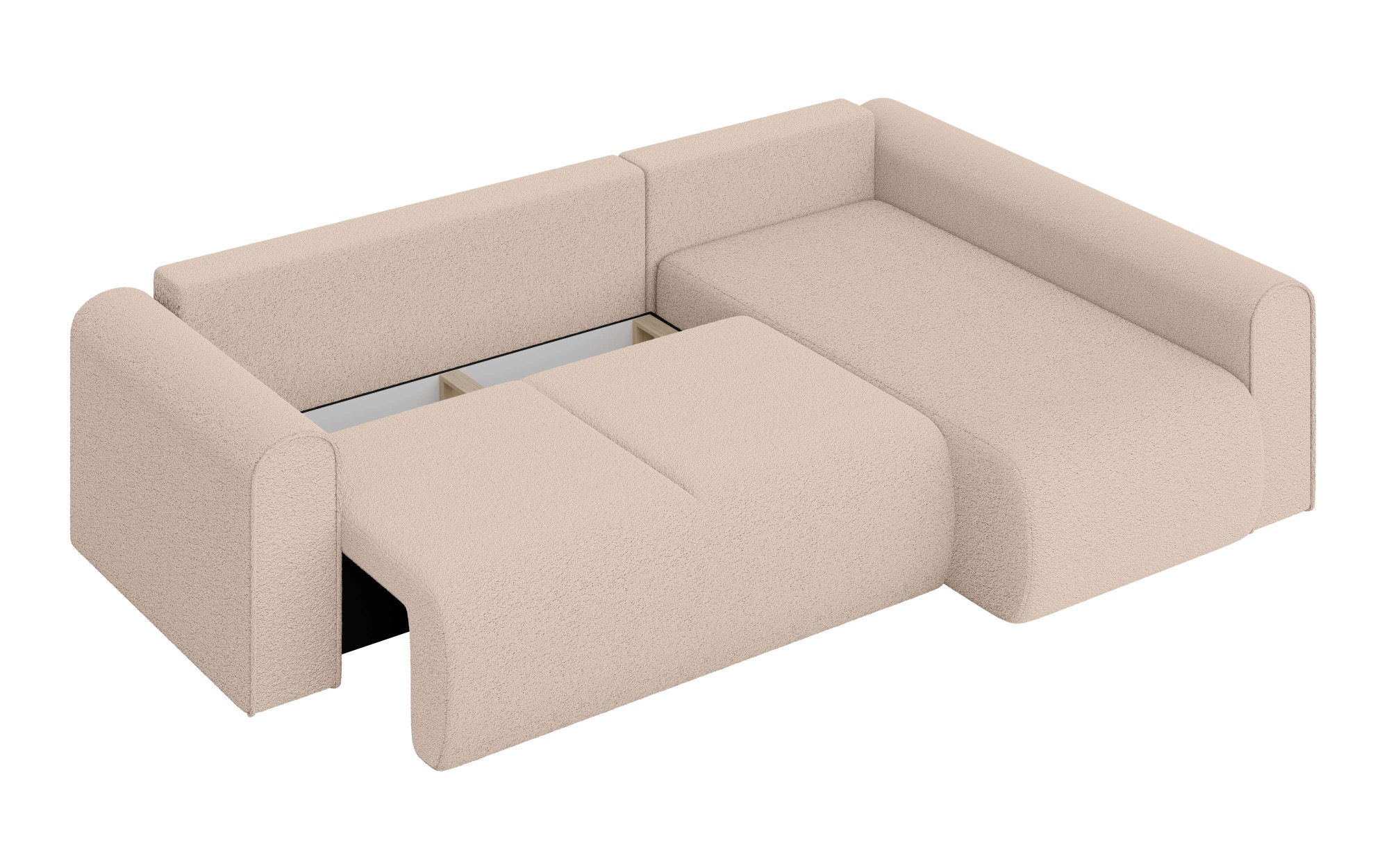 INOSIGN Ecksofa »Zacharia wahlweise Schlafsofa mit Bettkasten, B/T/H 250/166/86 cm«, L-Form mit Wellenunterfederung, Ottomane rechts oder links bestellbar