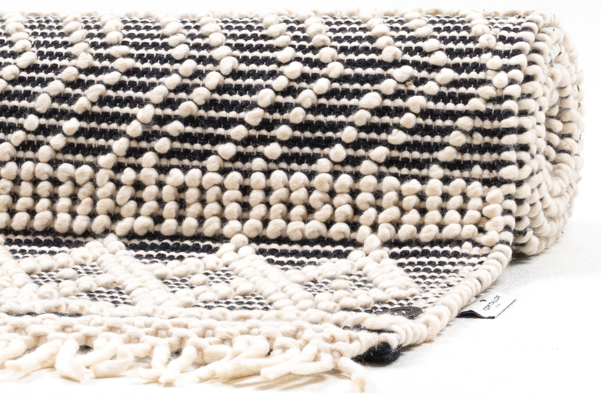 TOM TAILOR HOME Teppich »Colored Macrame«, rechteckig, 10 mm Höhe, Handweb Teppich, reine Wolle, handgewebt, mit Fransen, Scandi Design