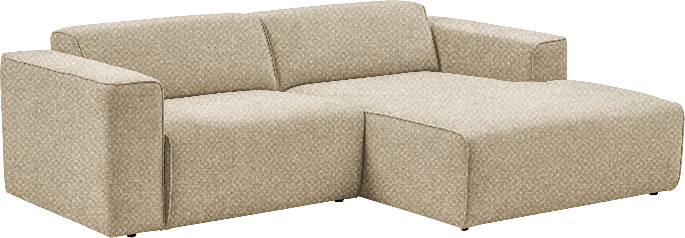 andas Ecksofa »Noord mit Kedernaht, Breite 234 cm, L-Form«, Cord, Struktur, Webstoff, mit Wellenunterfederung, Massivholzrahmen