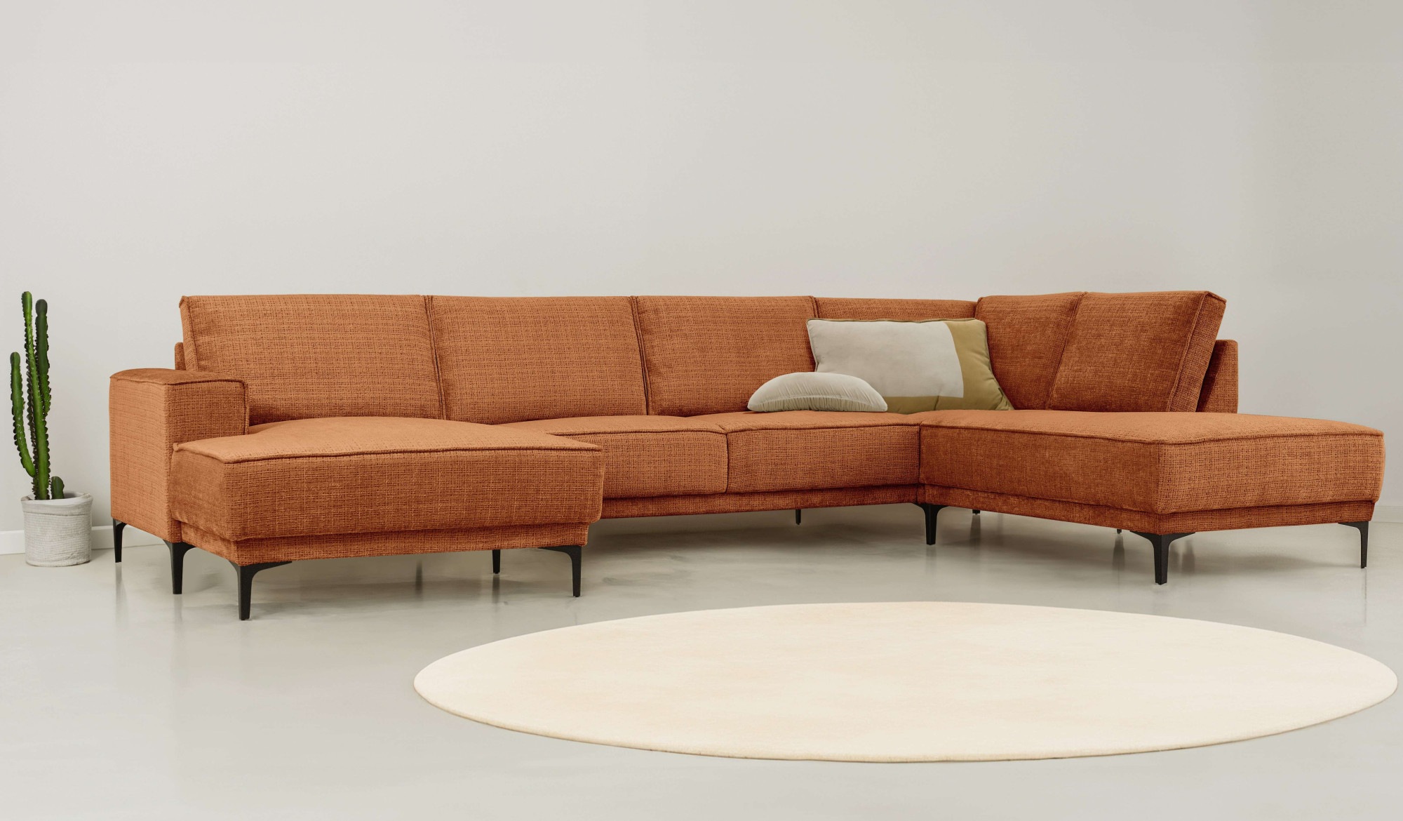 OTTO home Wohnlandschaft »XXL Sofa Oland, Struktur, Flachgewebe, Luxus-Micr günstig online kaufen