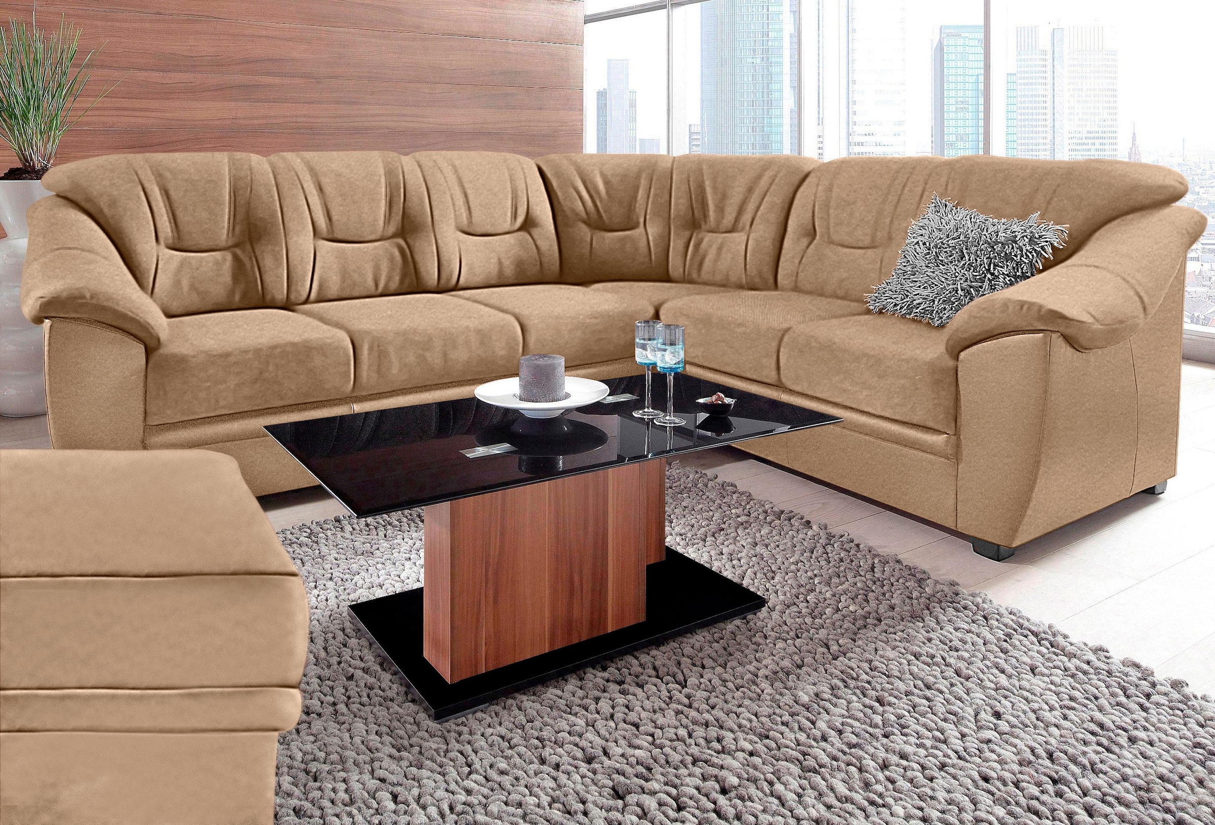 sit&more Ecksofa »Savona L-Form, B: 262 cm« optional Bettfunktion, Federker günstig online kaufen