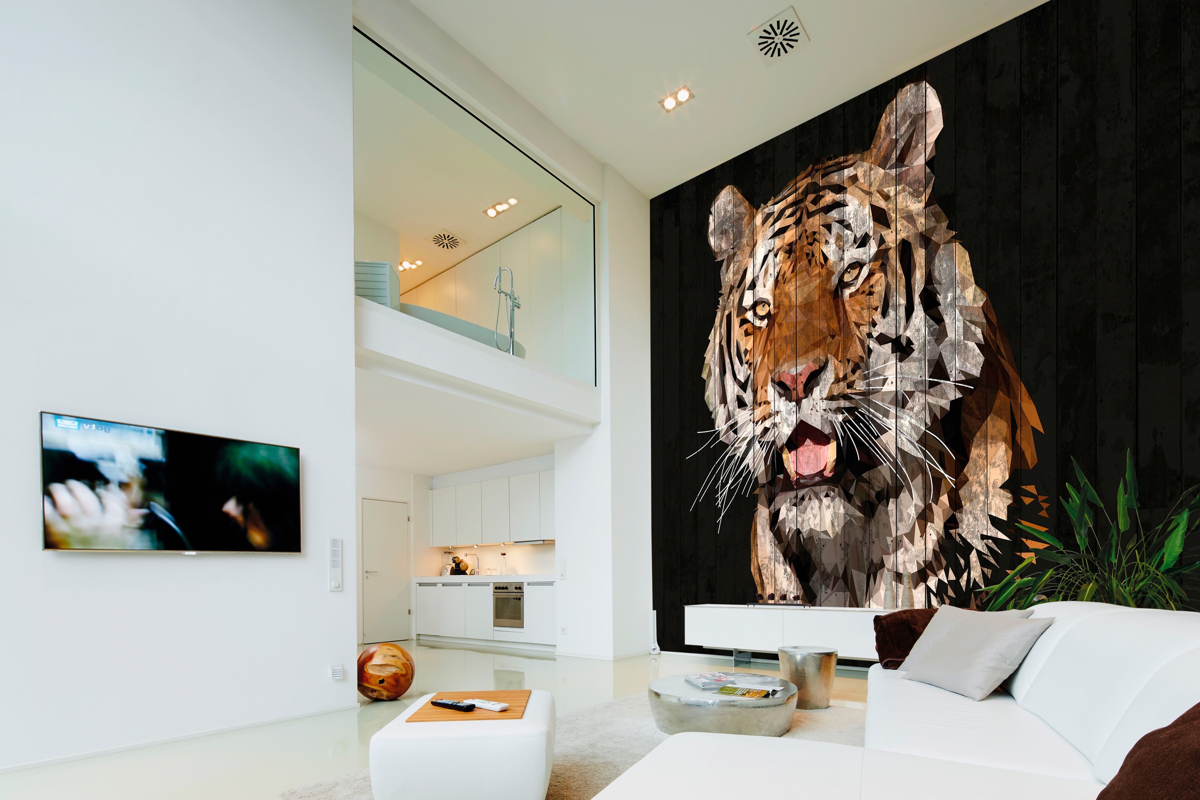 Architects Paper Fototapete »Atelier 47 Polygon Tiger 2« Holz glatt Vlies, günstig online kaufen