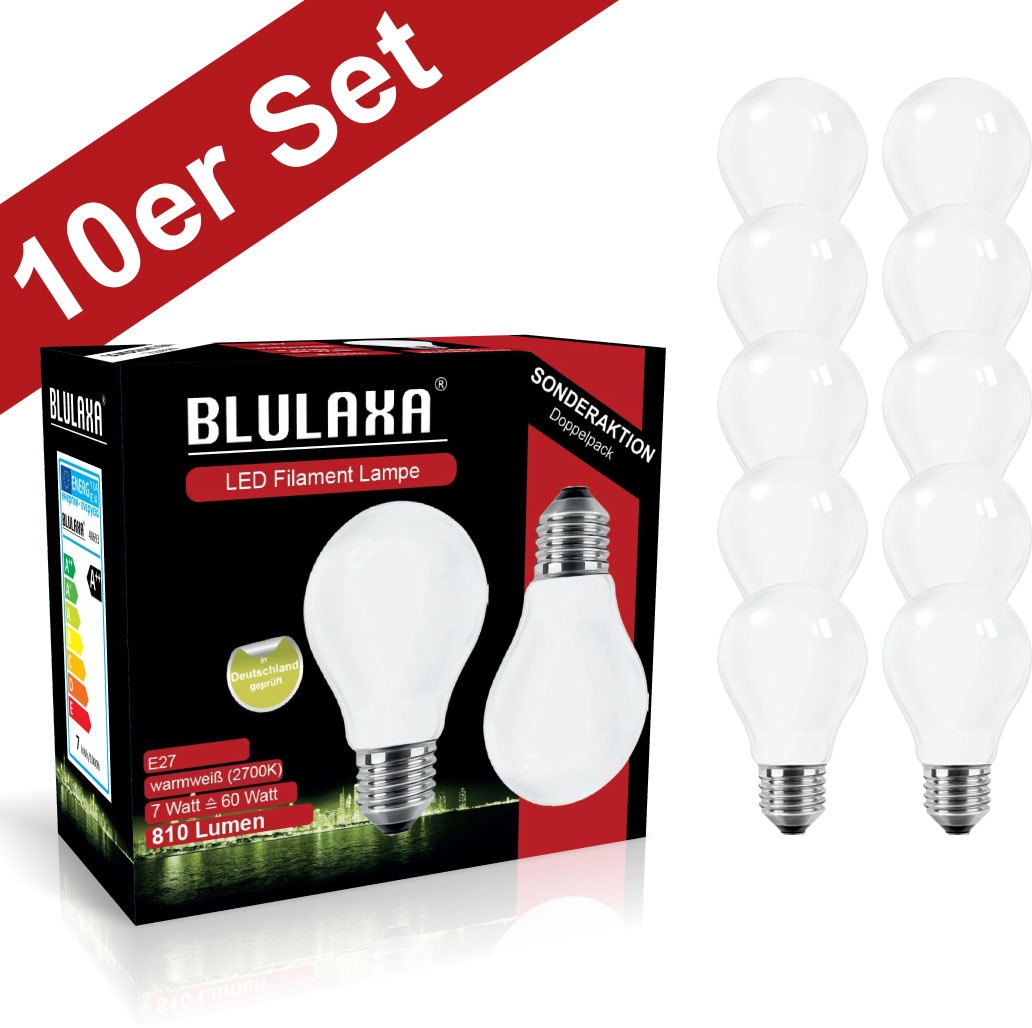 BLULAXA LED-Filament »Retro Multi«, E27, 10 St., Warmweiß, 10er-Set, Promot günstig online kaufen