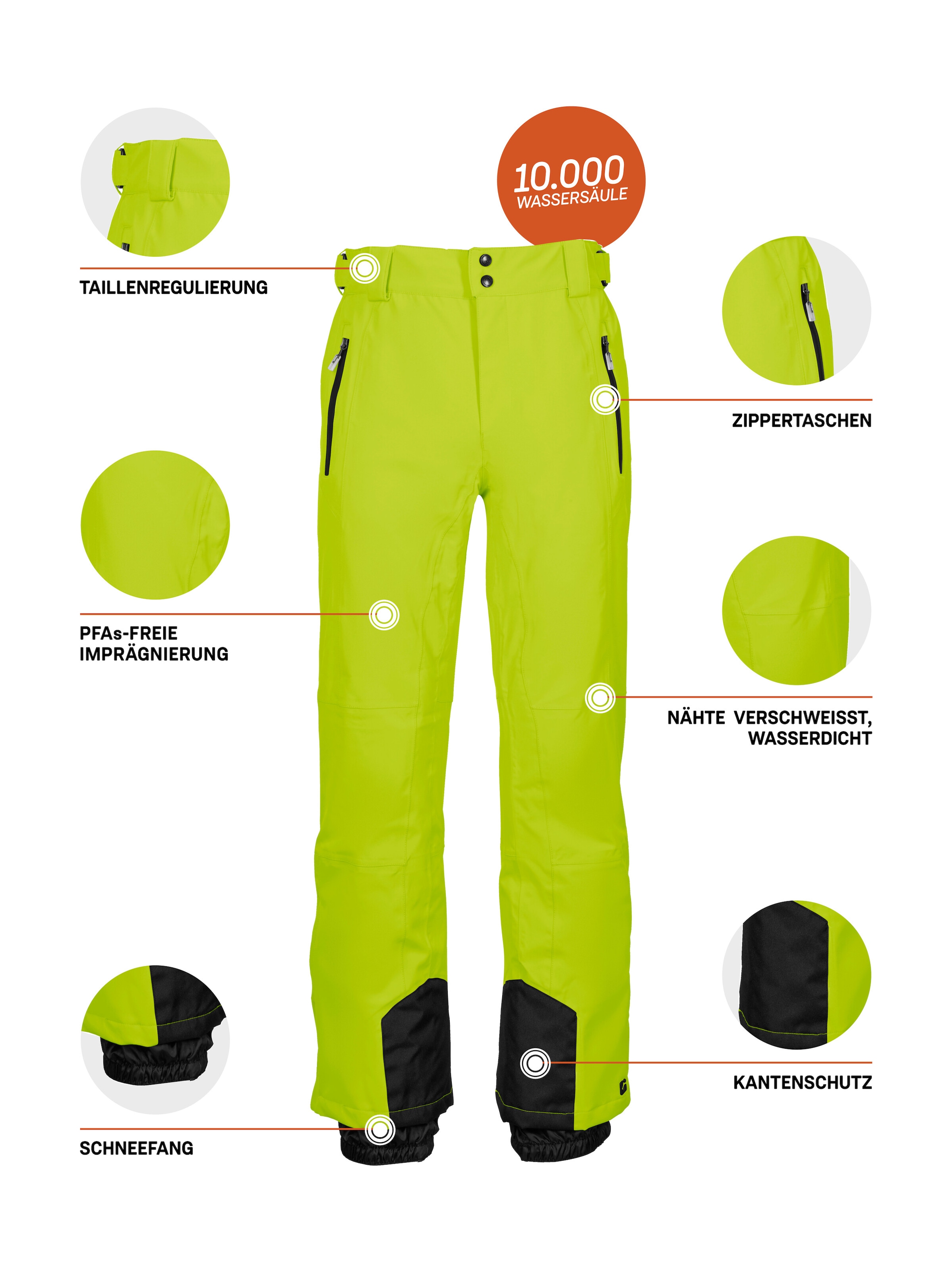 Killtec Skihose »KSW 80 MN SKI PNTS«, Wasserdichte Skihose mit 4-Wege-Stretch und verstellbarer Taille