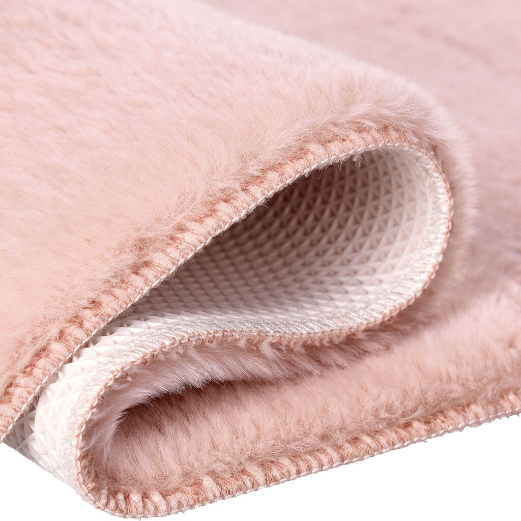 Carpet City Badematte »Topia Mats, Badteppich uni«, rutschhemmend beschichtet, strapazierfähig, Hochflor, Kaninchen Haptik, Polyester, Badezimmerteppich, waschbar