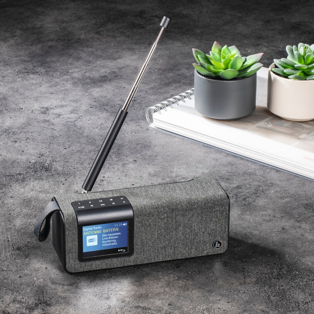 Hama Digitalradio (DAB+) »DAB+ Radio«, (Bluetooth Digitalradio (DAB+)-FM-Tuner), "DR200BT", FM/DAB/DAB+/Bluetooth/Akkubetr