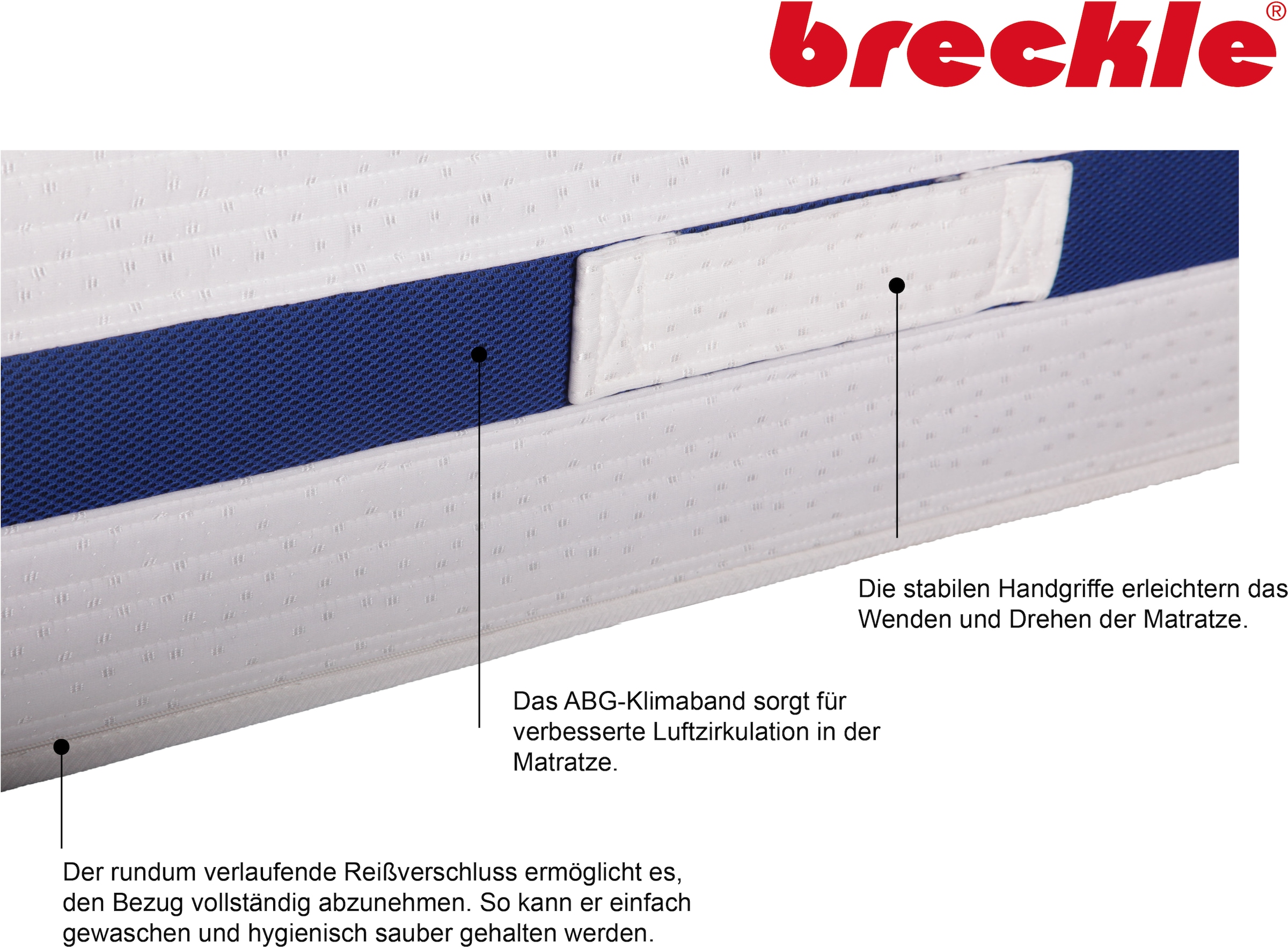 Breckle Visco-Matratze »Memory Pur« 25 cm hoch Raumgewicht: 28 kg/m³ 1 Stk. tlg. Optimale Körperanpassung, Matratze in diversen Größen erhältlich