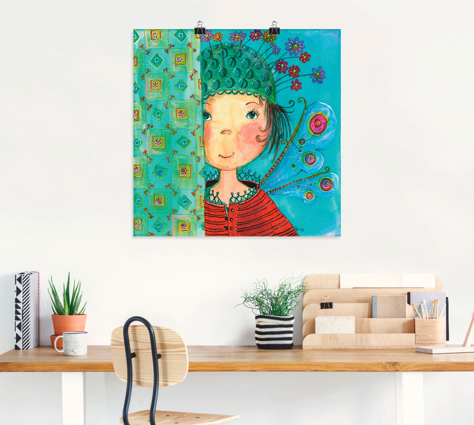 Artland Wandbild »Engelchen versteckt sich«, Kinder, (1 St.), als Leinwandbild, Poster in verschied. Größen