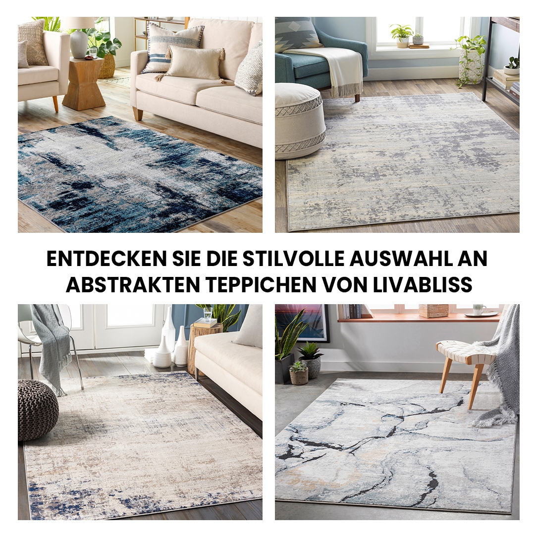 Livabliss Teppich »UTRECHT«, rechteckig, 9 mm Höhe, Designerteppich in Marmor Optik, Kurzflor Wohnzimmerteppich/Läufer