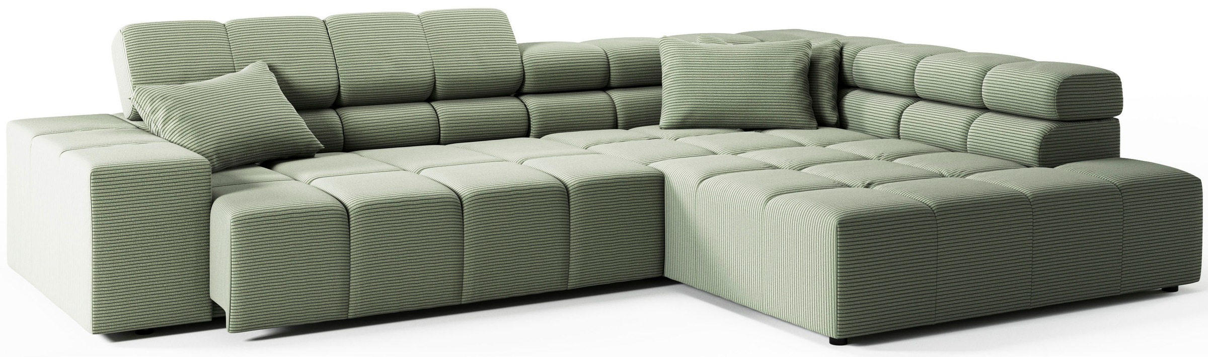 INOSIGN Ecksofa »Ancona incl. Kopfteilverstellung, Zierkissen Breite 319cm, L-Form«, wahlweise motorische Sitztiefenverstellung, auch in Cord + Easy Care
