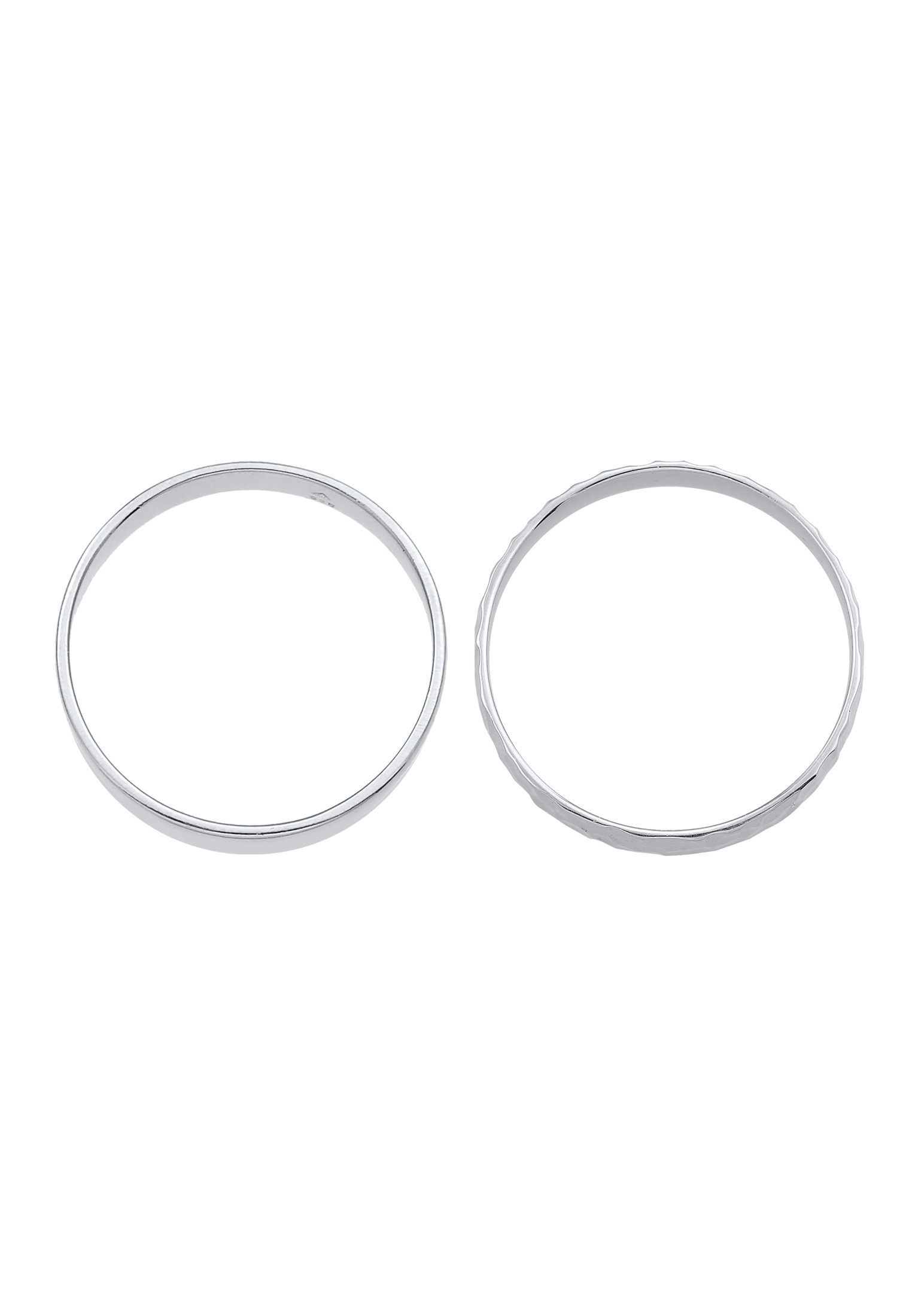Kuzzoi Ring-Set »Kuzzoi Ring Set Basic Gehämmert 925 Silber«