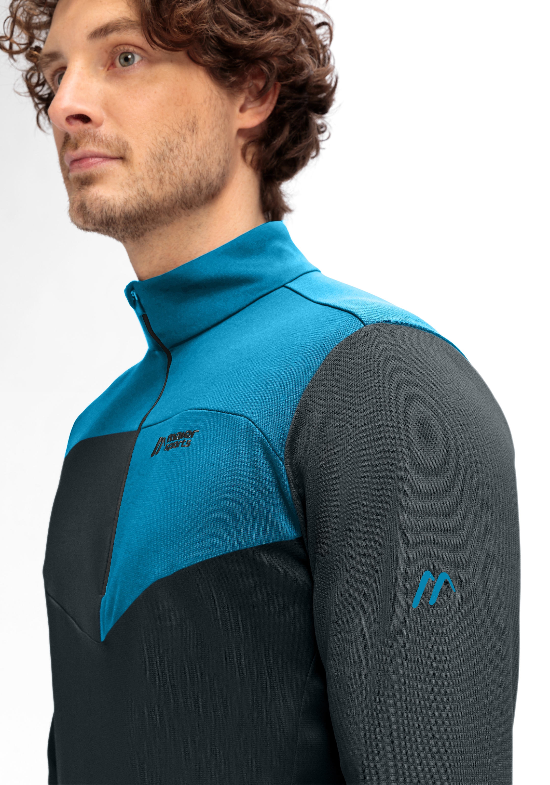 Maier Sports Rollkragenpullover »Felian« Herren Midlayer, pflegeleichtes Half-Zip Fleece, Regular Fit
