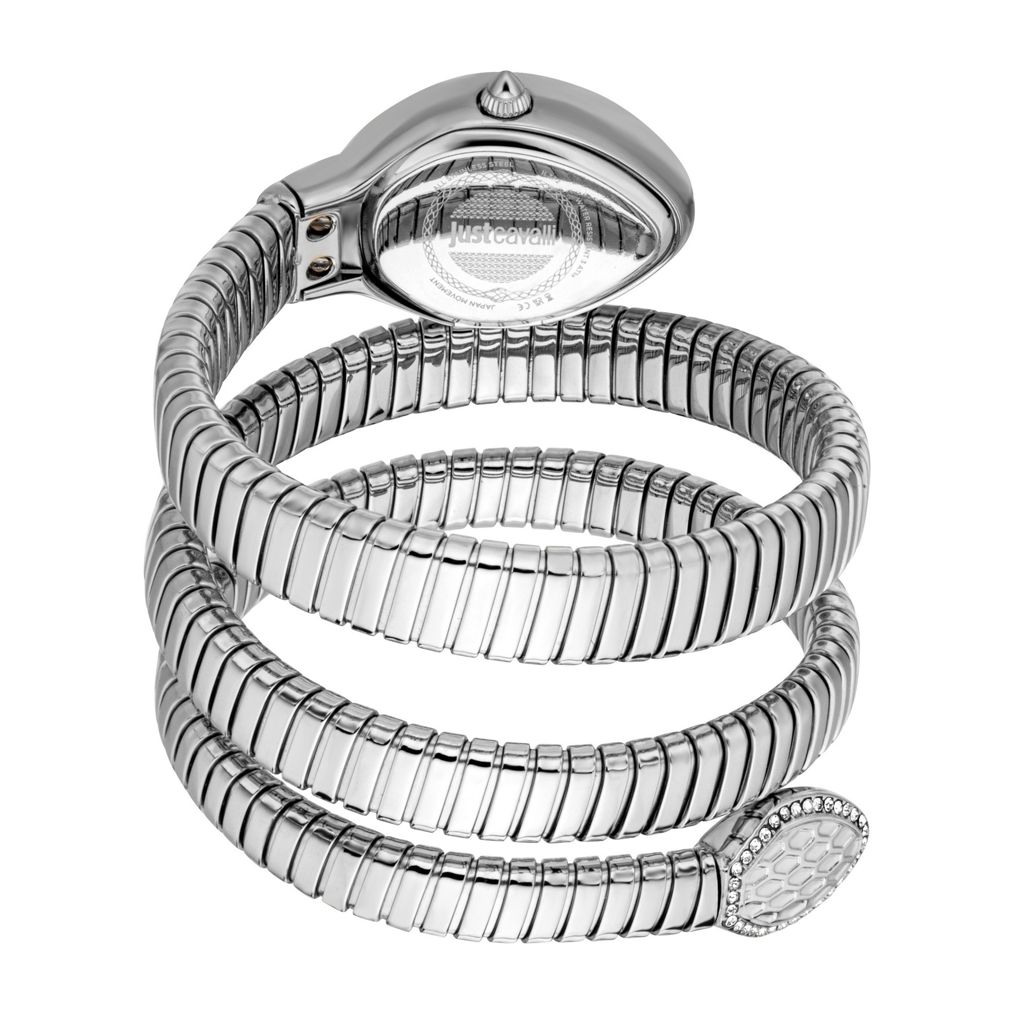Just Cavalli Time Quarzuhr »Carezza«, Armbanduhr, Damenuhr, Edelstahlarmband, analog, Kristallsteine