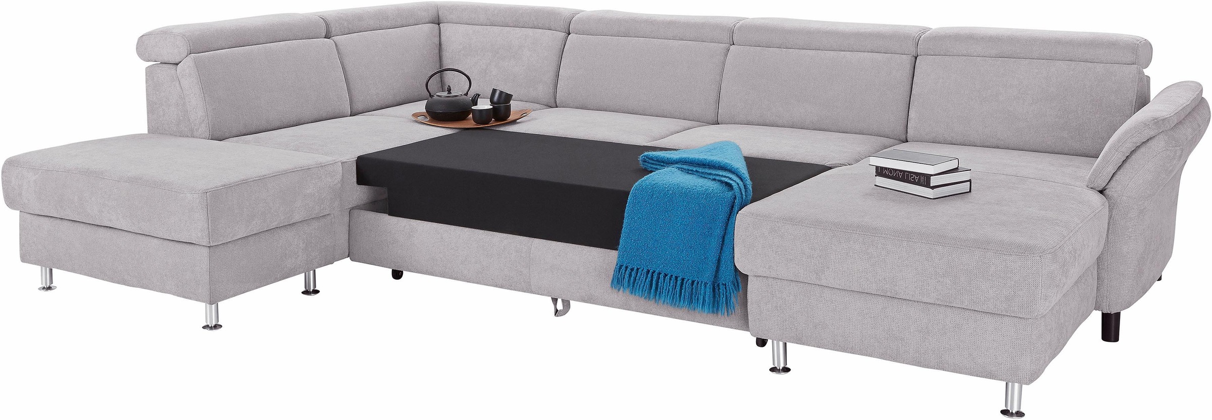 sit&more Wohnlandschaft »Avignon U-Form«, wahlweise mit Bettfunktion und Stauraum, inklusive Kopfteilverstellung