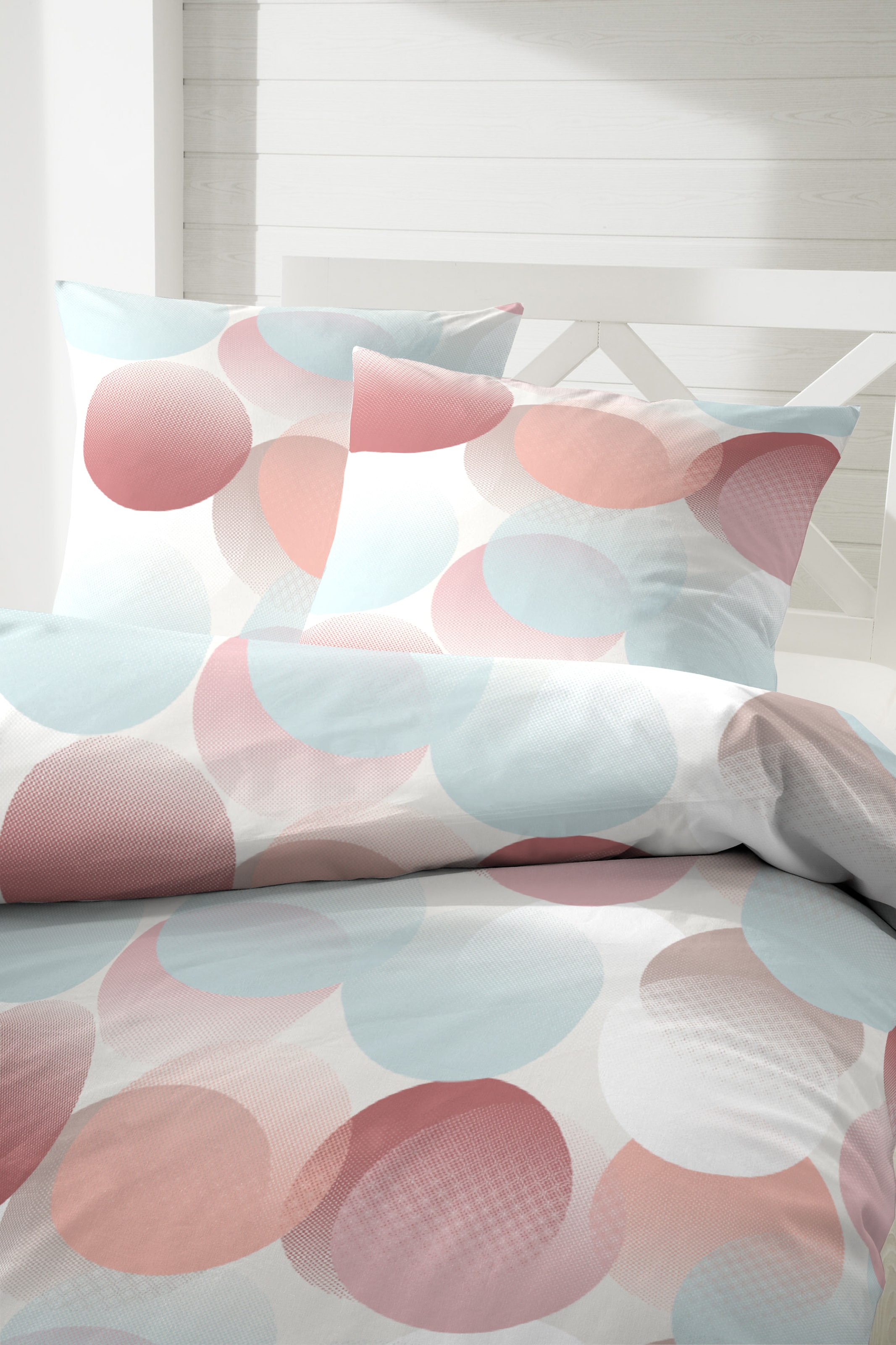 Primera Bettwäsche »Perkal-Bettwäsche Zeitreise« 2 Stk. tlg. mit Kreisen