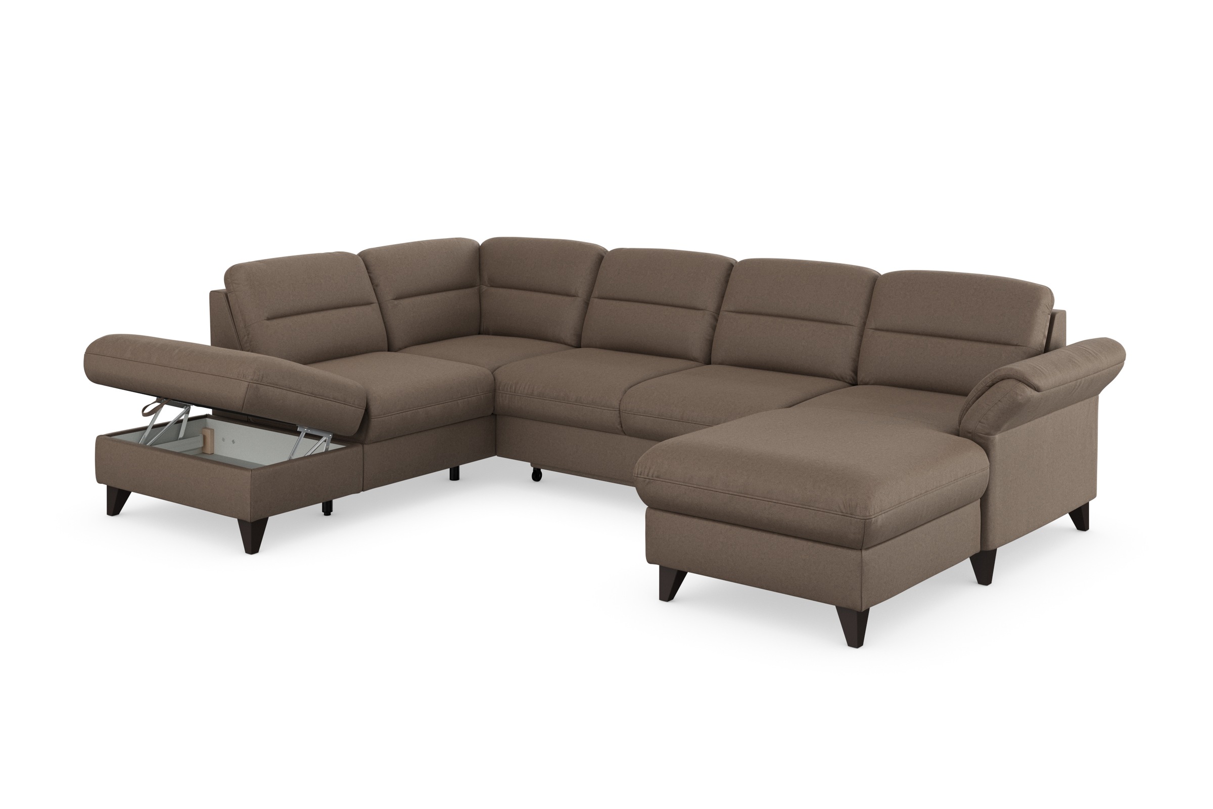 sit&more Wohnlandschaft »Mellum U-Form«, Federkern, wahlweise mit Bettfunktion, Stauraum und Armteilfunktion