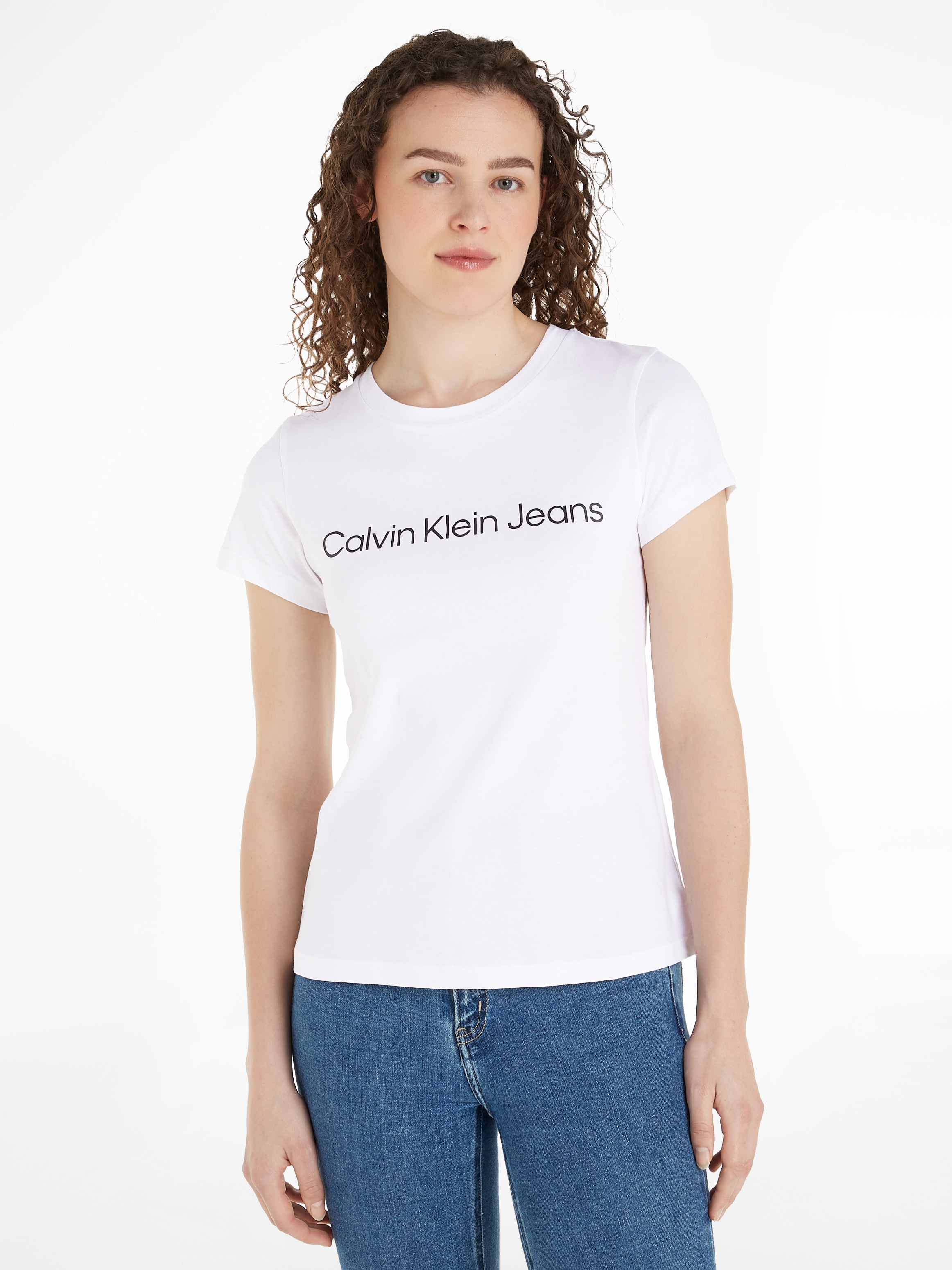 Calvin Klein Jeans T-Shirt »INSTITUTIONAL LOGO 2-PACK TEE«, (Packung, 2er-Pack), mit Logoschriftzug