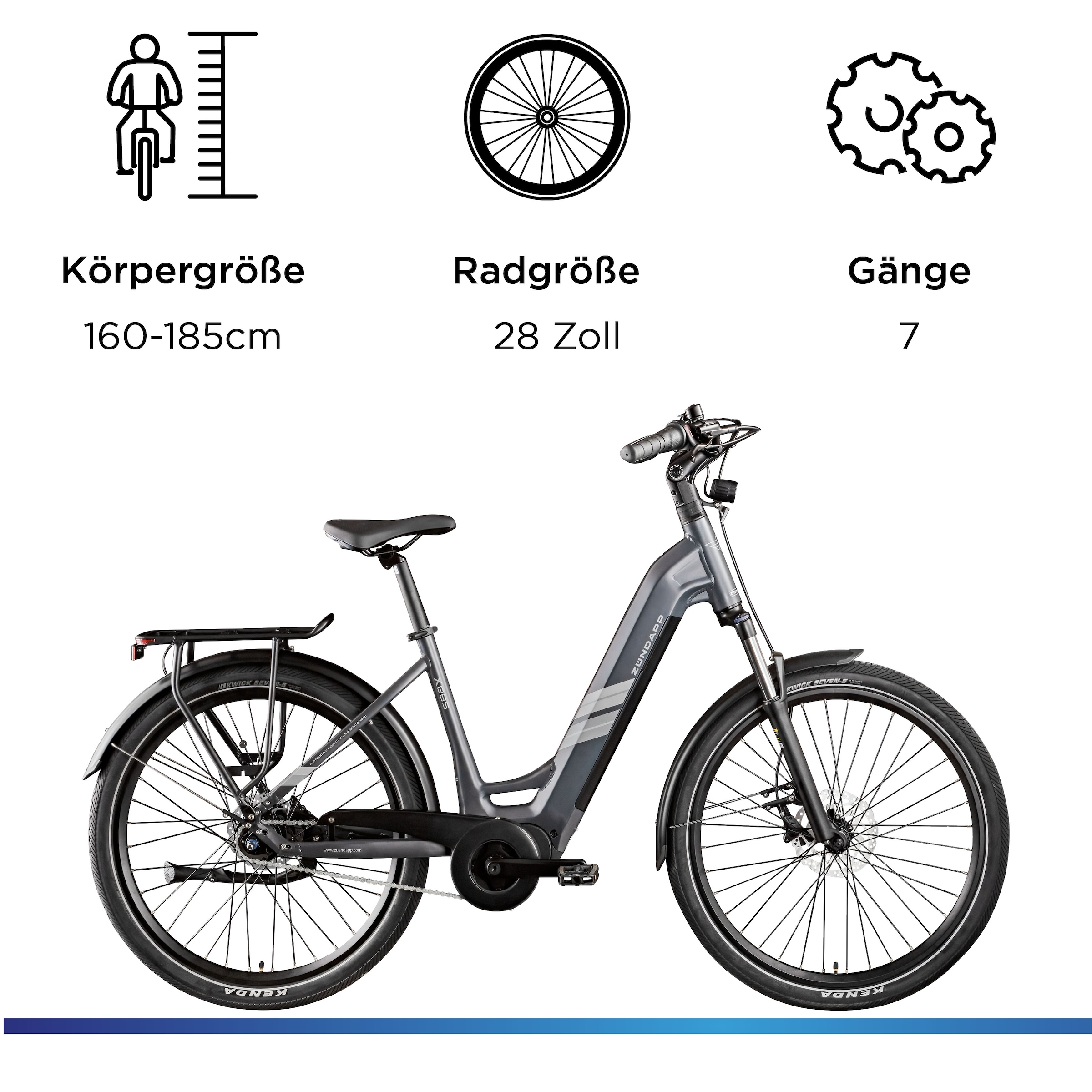 Zündapp »X885« 7 Gang Nabenschaltung Mittelmotor 250 W