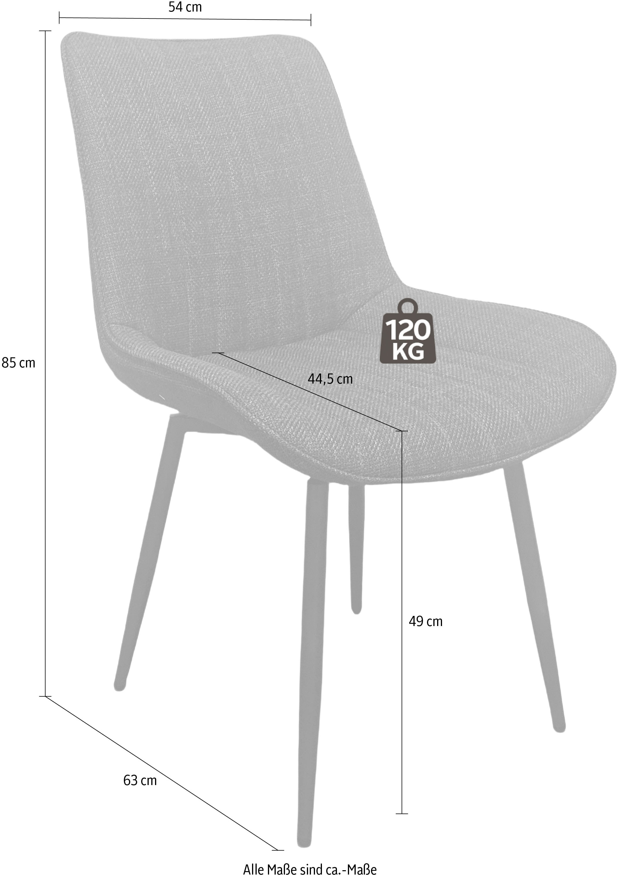 HELA Drehstuhl »Vierfußstuhl BERGEN«, (Set), 2 St., Webstoff, Esszimmerstuhl, XL-Sitzbreite, 360° drehbar
