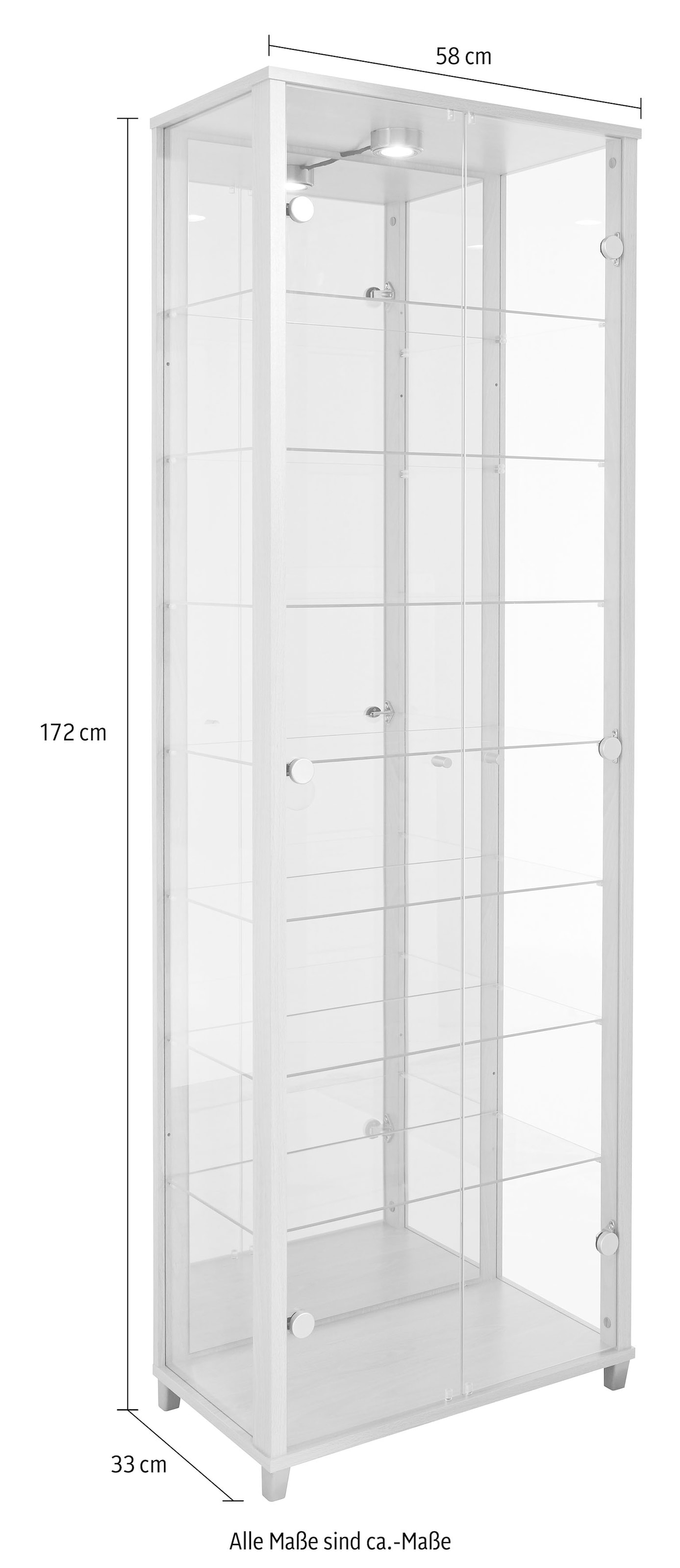 fif möbel Vitrine »OPTIMA« Standvitrine/Glasvitrine 2x Glastür,perfekt für Sammler,Sammlervitrine