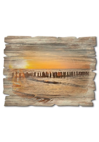 Artland Holzbild »Schöner Sonnenuntergang am Strand«, Strand, (1 St.) kaufen