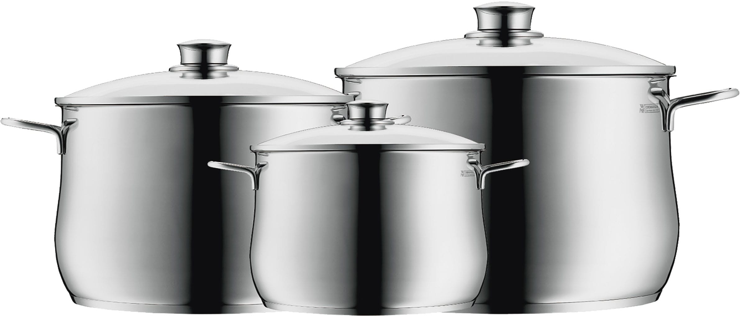WMF Topf-Set »Diadem Plus«, Cromargan® Edelstahl Rostfrei 18/10, (Set, 15 tlg.), Starter-Set, rostfrei, spülmaschinengeeignet, poliert, hitzebeständig