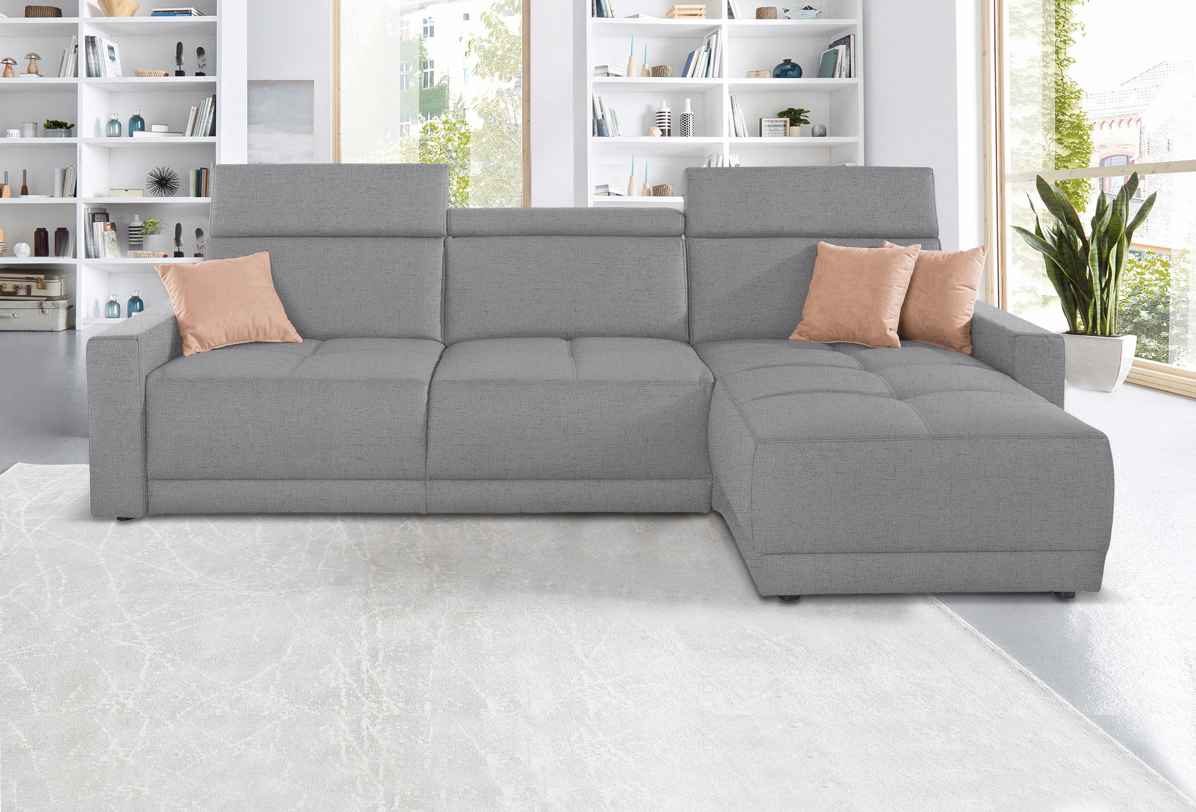 DOMO collection Ecksofa »Ava mit moderner Sitzheftung & toller Doppelnaht, günstig online kaufen