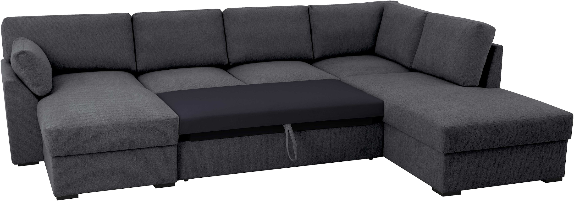 Home affaire Wohnlandschaft »Citry«, Breite 309 cm, Chenille, Bettfunktion, Bettkasten, U-Form