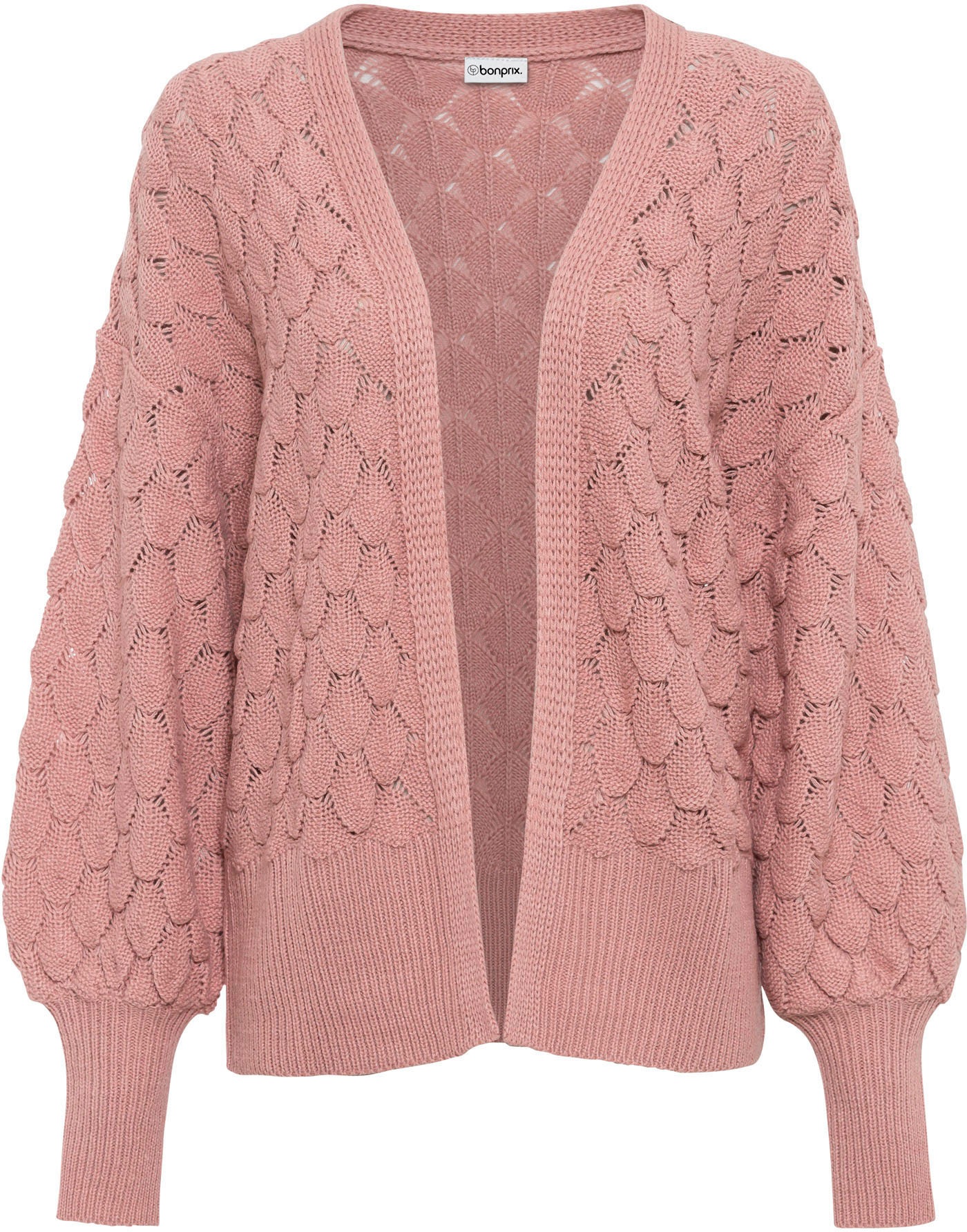 bonprix Ajourstrickjacke »Ajour-Strickjacke« Oversize-Passform, Ajour-Muster, femininer Stil, aus Polyacryl